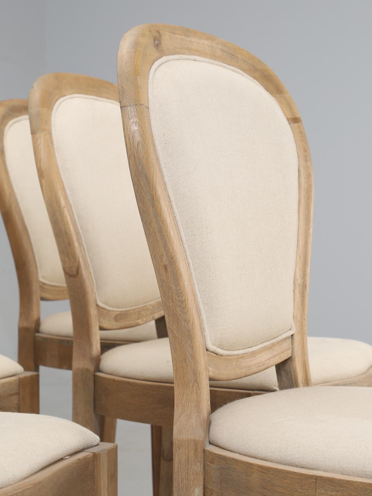Asian French Louis XVI Style Dining Chairs in White Oak, Set of 8