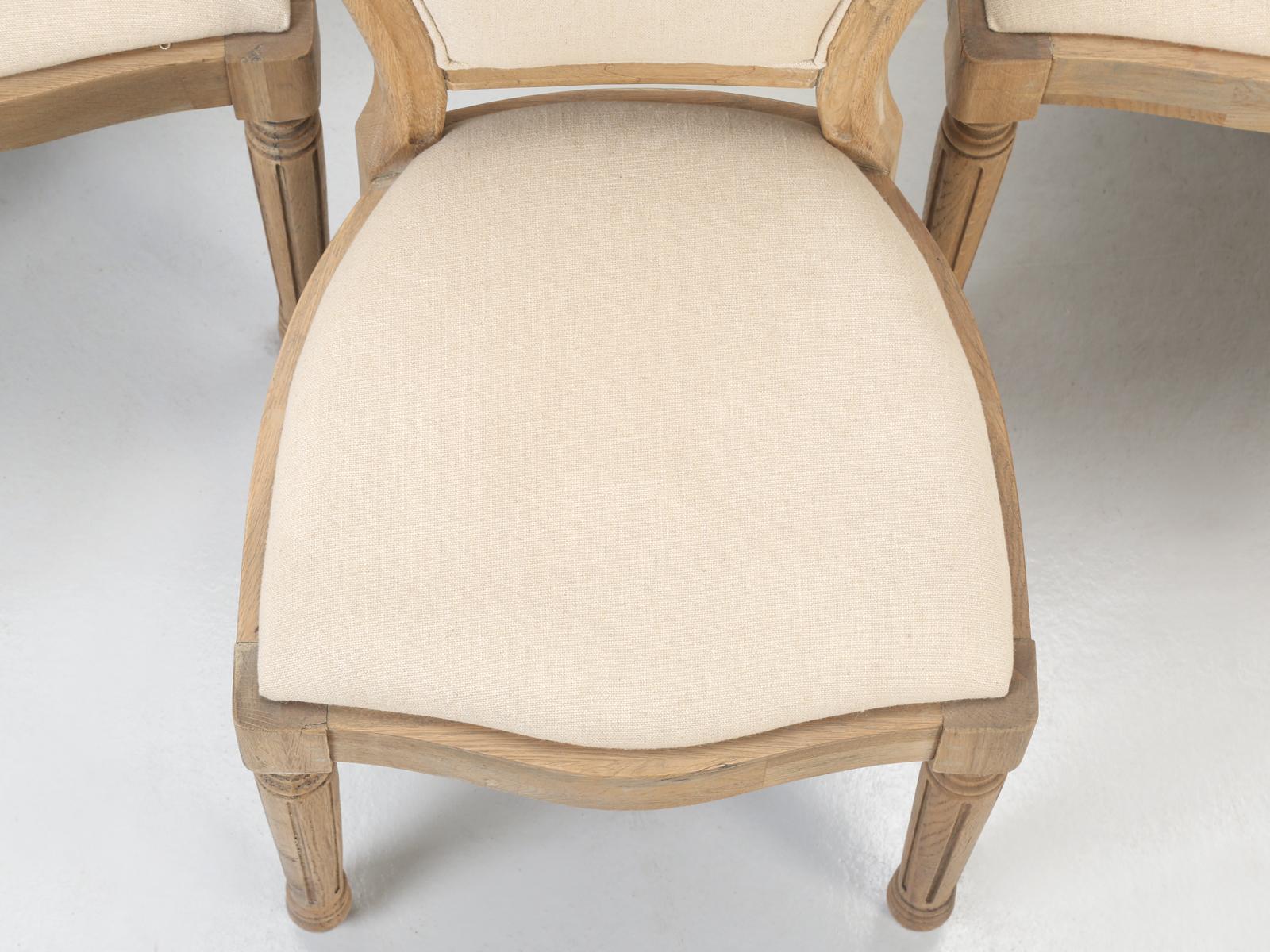 French Louis XVI Style Dining Chairs in White Oak, Set of 8 1