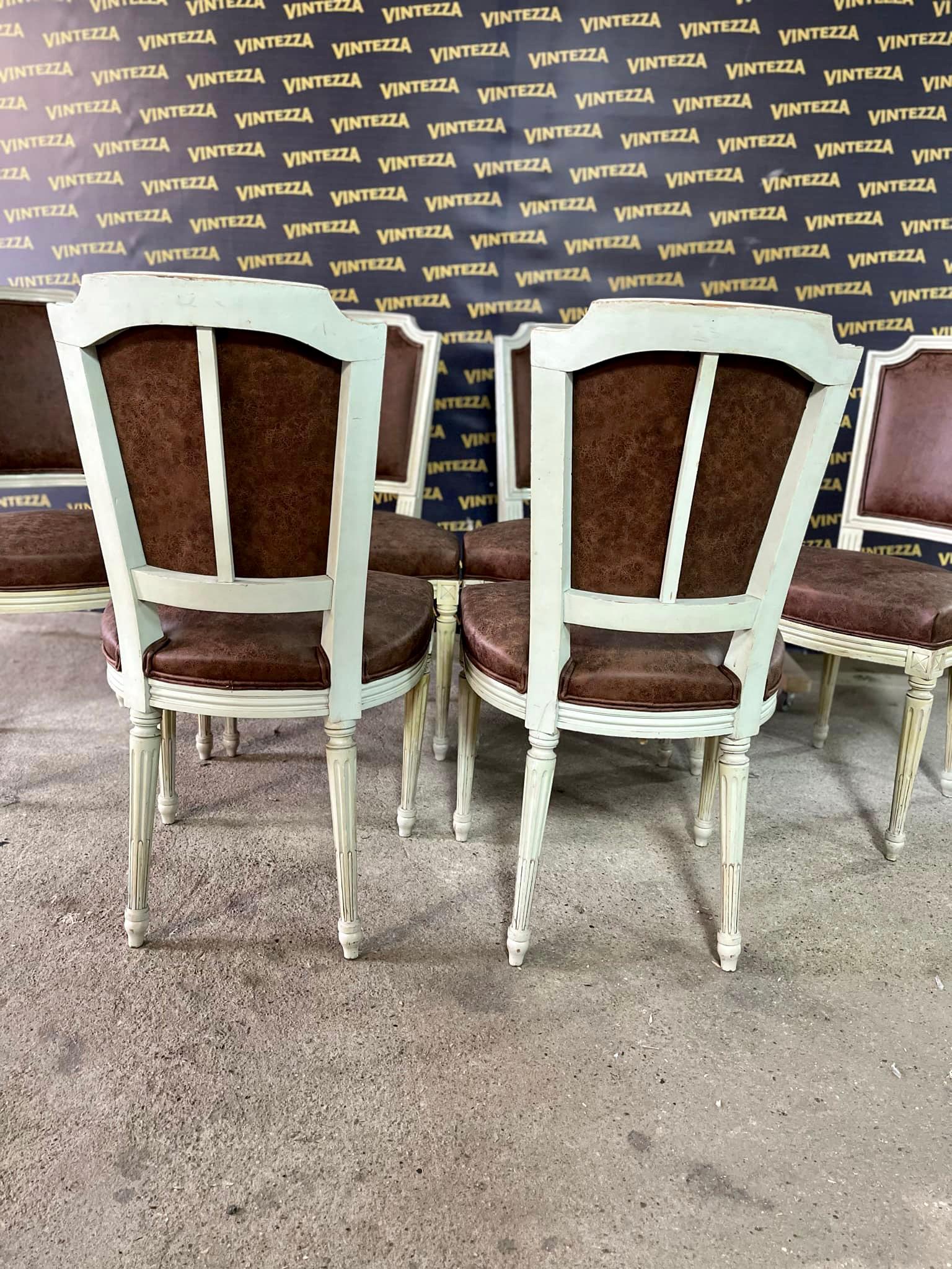 French Louis XVI Style Dining Chairs, Reupholstered – Set of 6 en vente 2