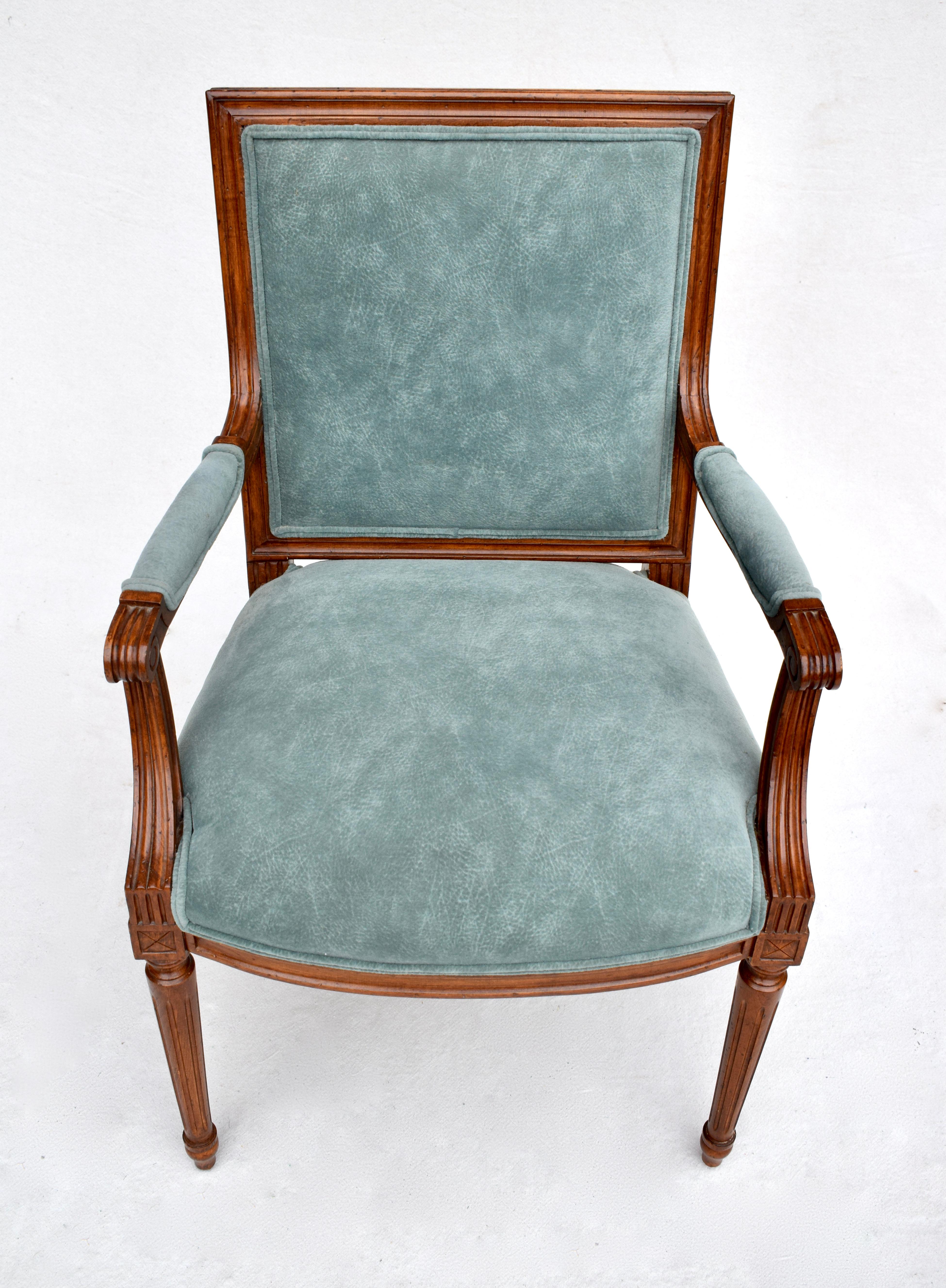 French Louis XVI Style Dining Chairs Set of 8 5