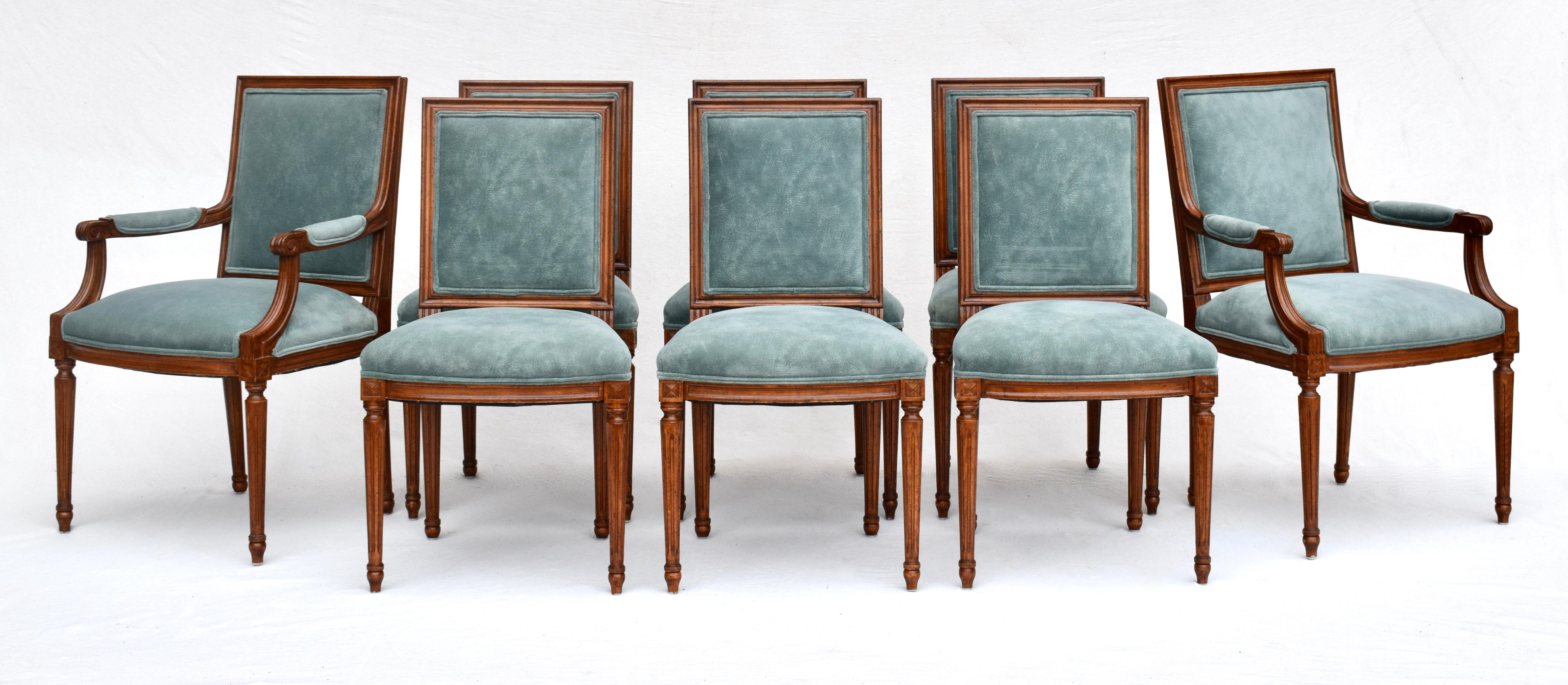 French Louis XVI Style Dining Chairs Set of 8 8