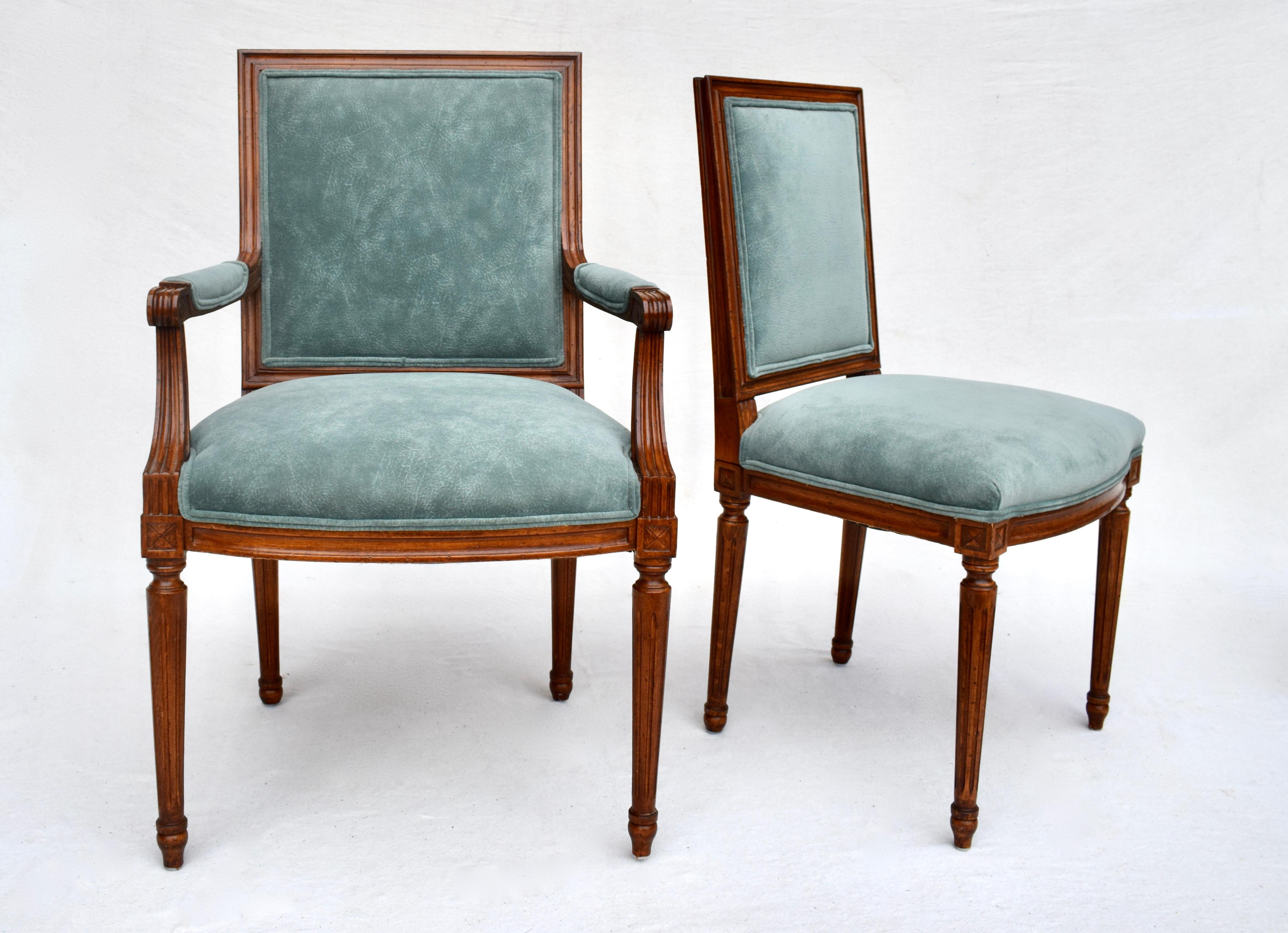 French Louis XVI Style Dining Chairs Set of 8 2