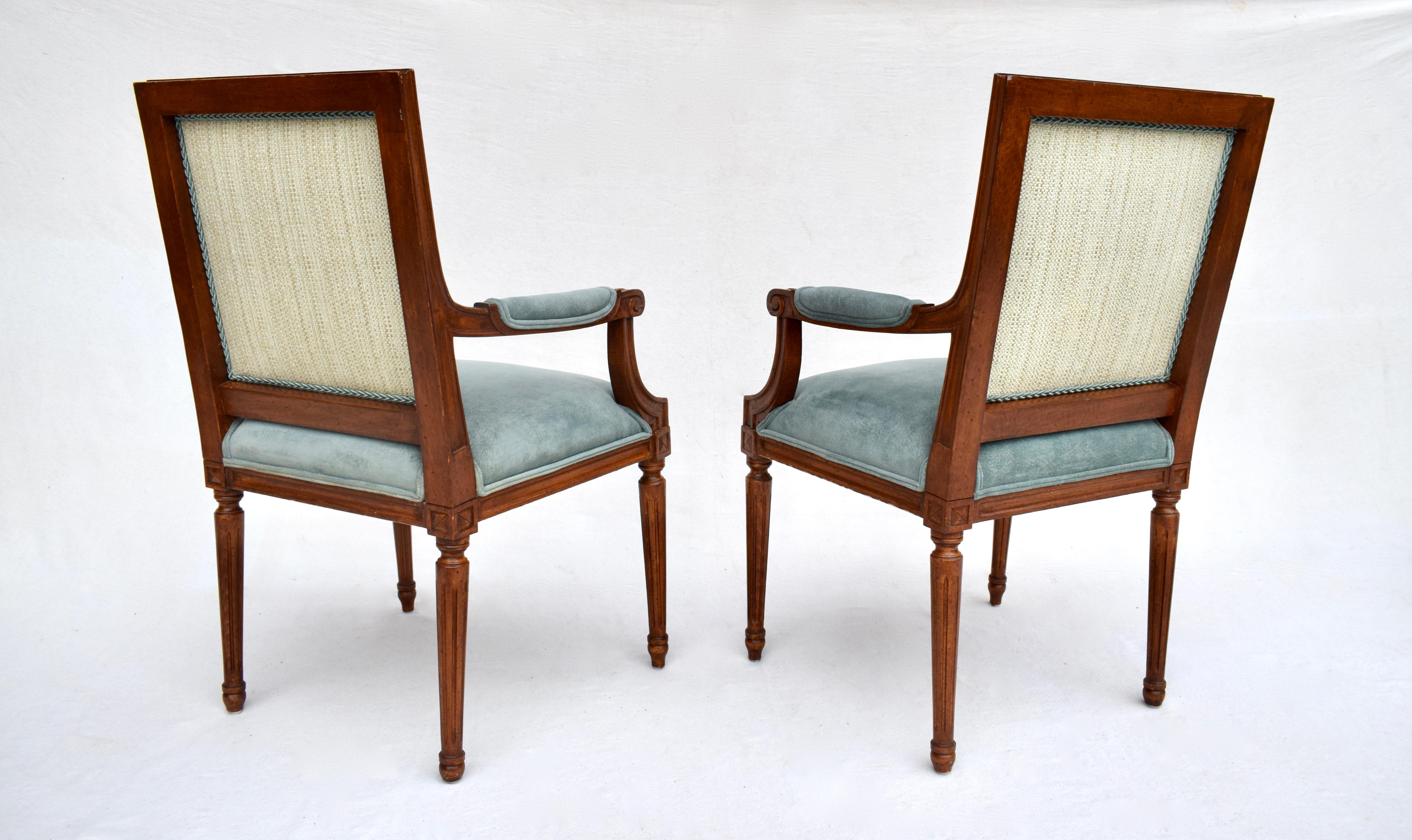 French Louis XVI Style Dining Chairs Set of 8 3