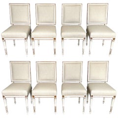 French Louis XVI-Style Dining Chairs, Set of 8