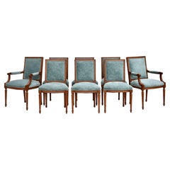 French Louis XVI Style Dining Chairs Set of 8