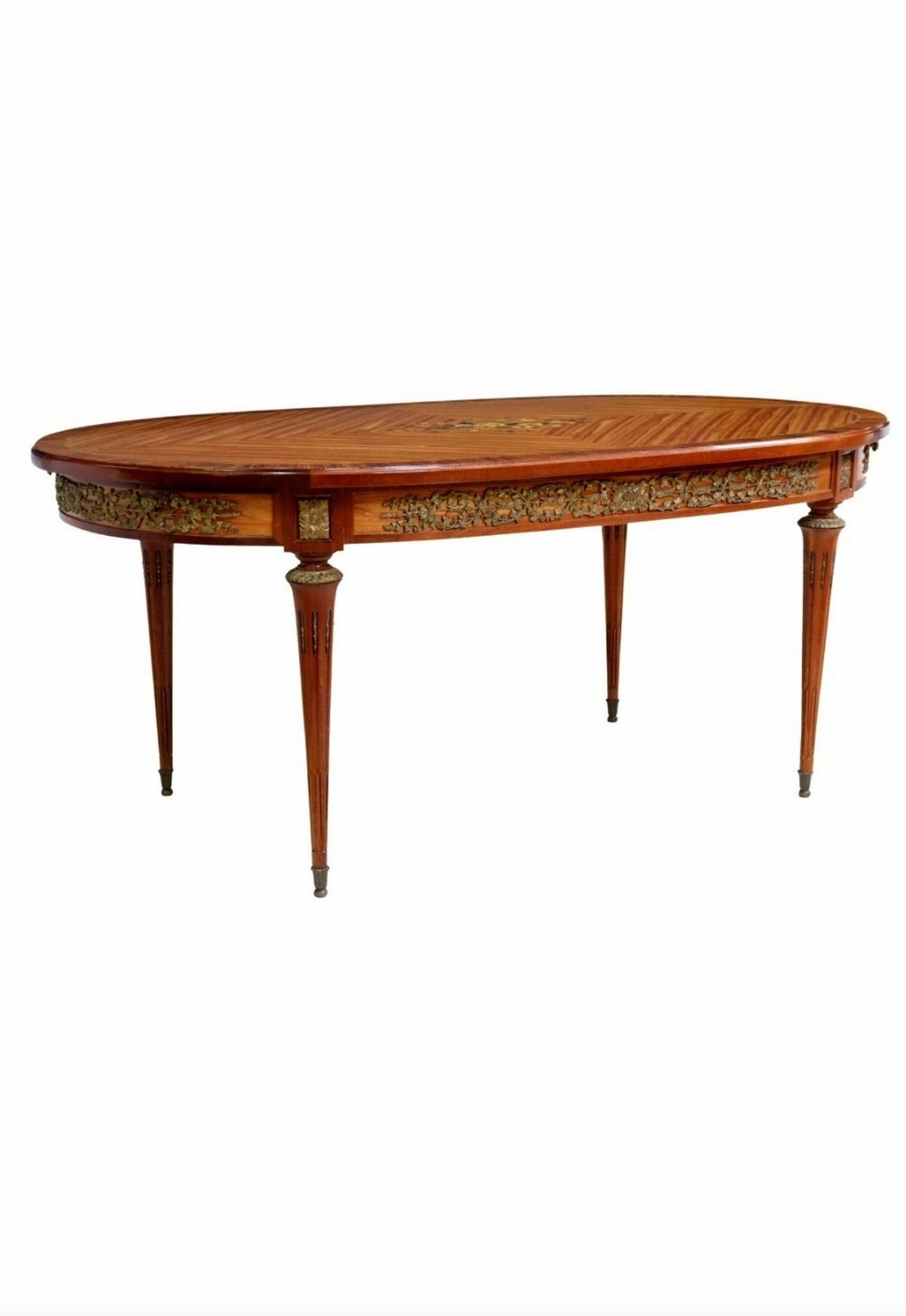 Hand-Crafted French Louis XVI Style Dining Table in the Manner of Jean-Pierre Ehalt