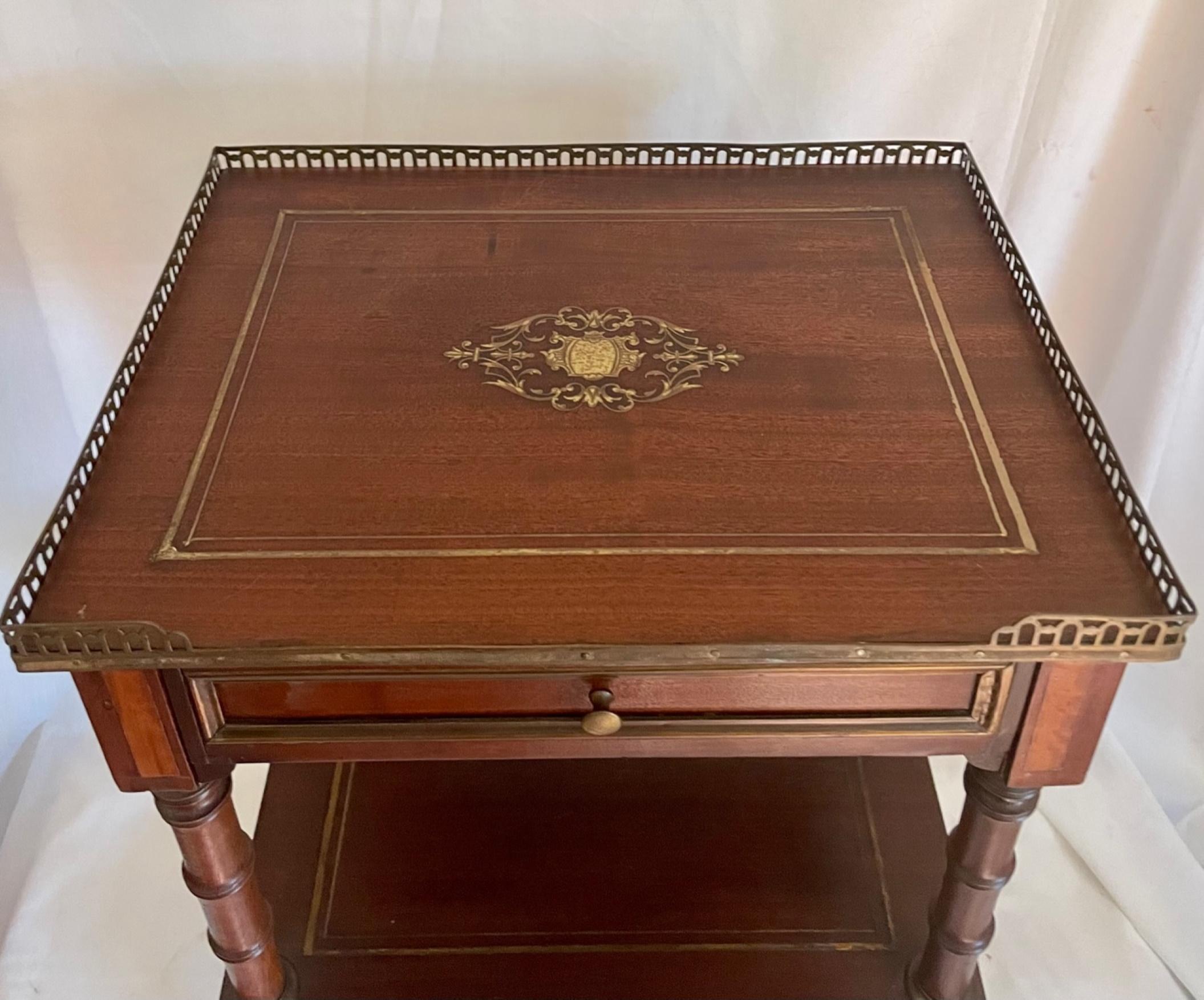 French Louis XVI Style Directoire Mahogany Etagere Side Table 1