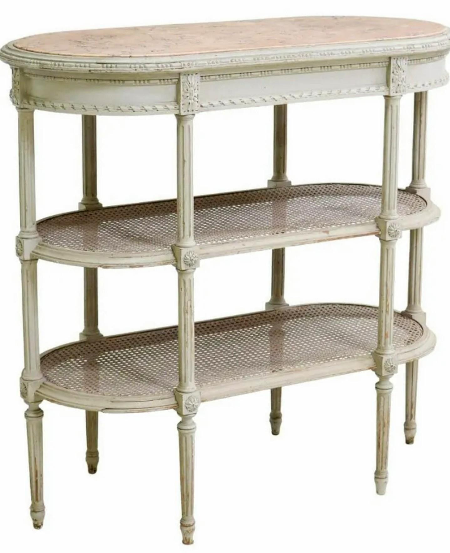 19th Century French Louis XVI Style Distressed Painted Server Table