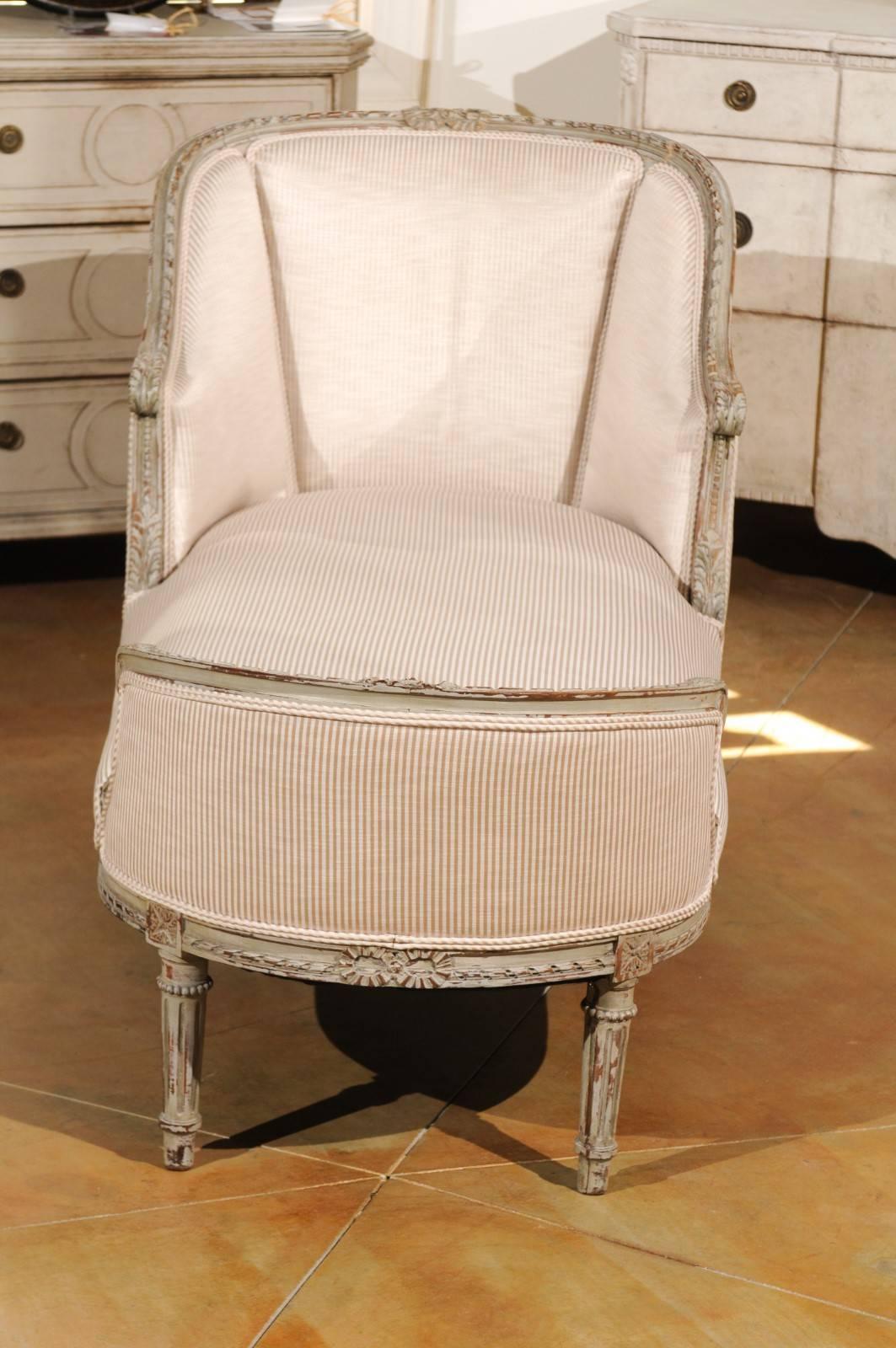 Carved French Louis XVI Style Duchesse en Bateau with Twisted Ribbon, 19th Century