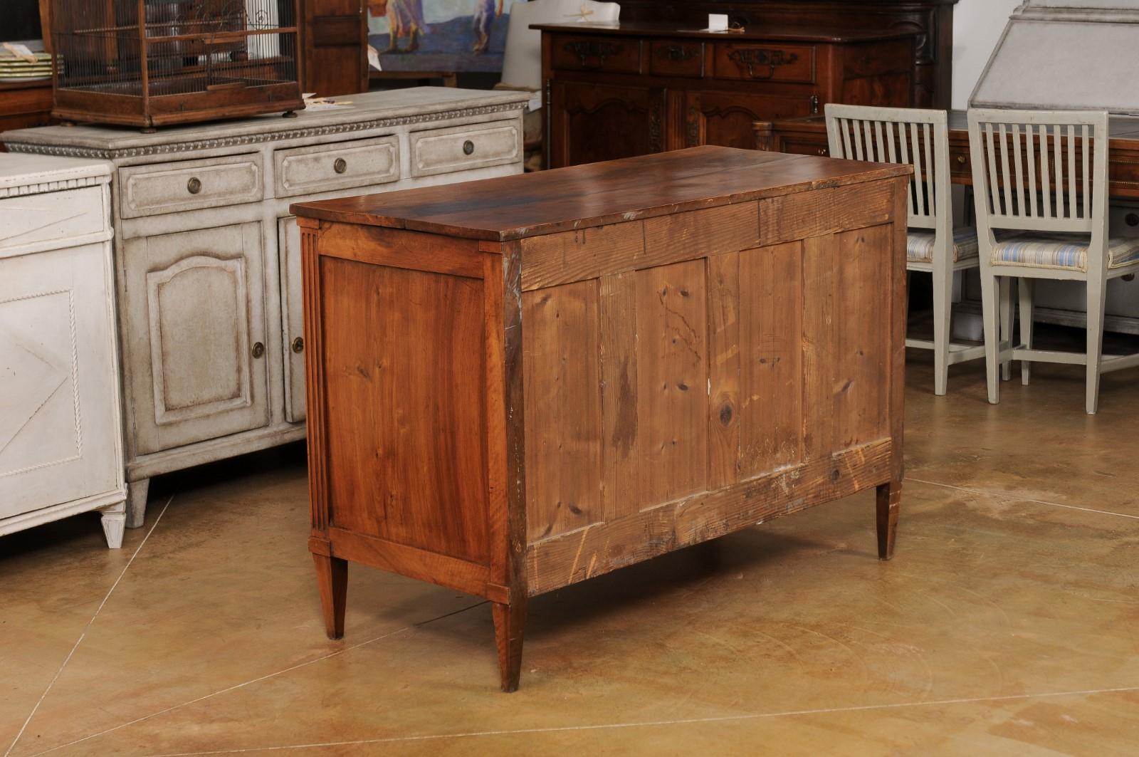 French Louis XVI Style Early 19th Century Walnut Commode with Three Drawers For Sale 2