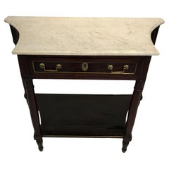 Antique French Louis XVI Style Early Neoclassical Marble Top Console Side Table