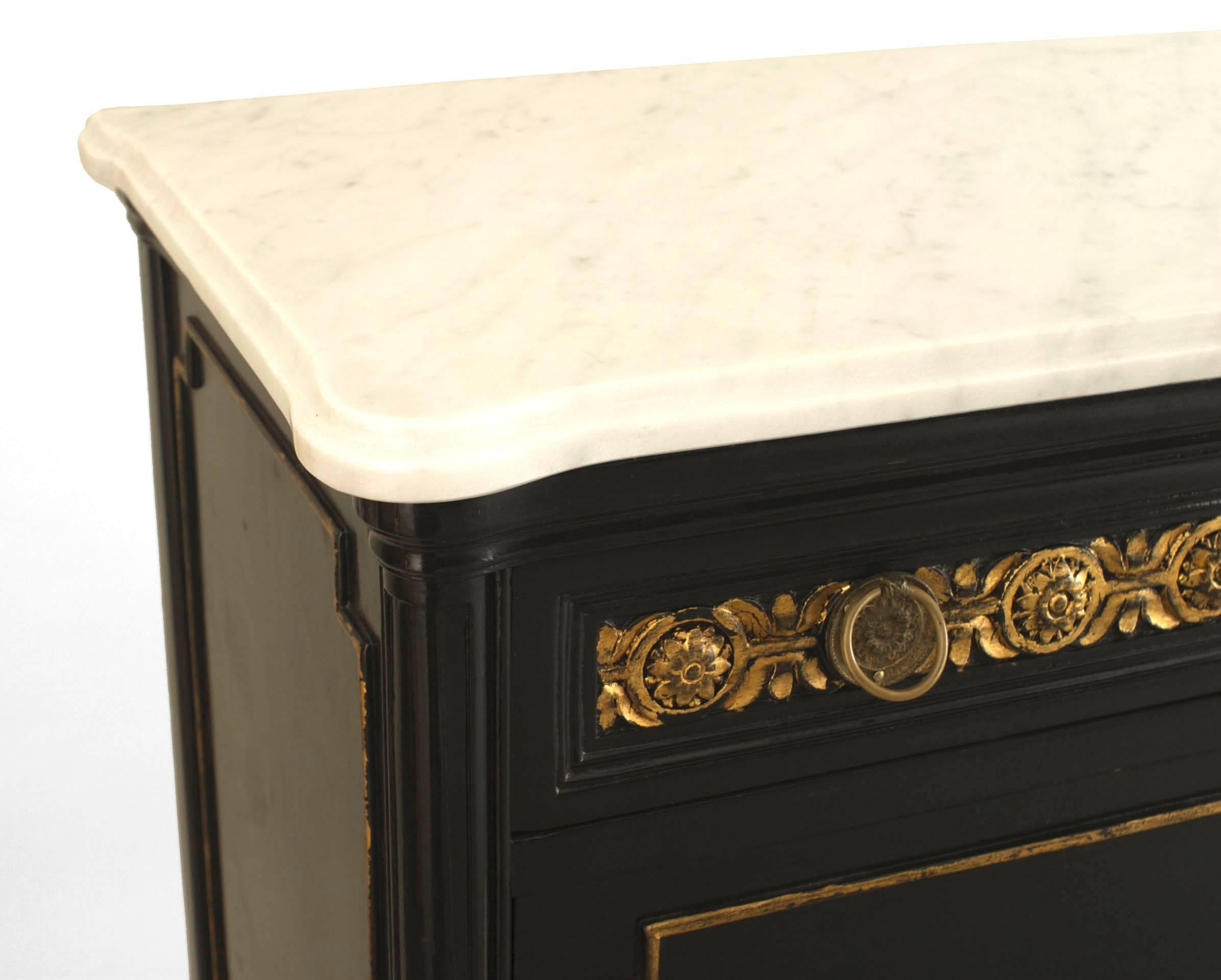 20th Century Maison Jansen French Louis-XVI Style Ebonized Secretary Desk For Sale