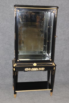 French Louis XVI Style Ebonized and Ormolu Mounted Vitrine