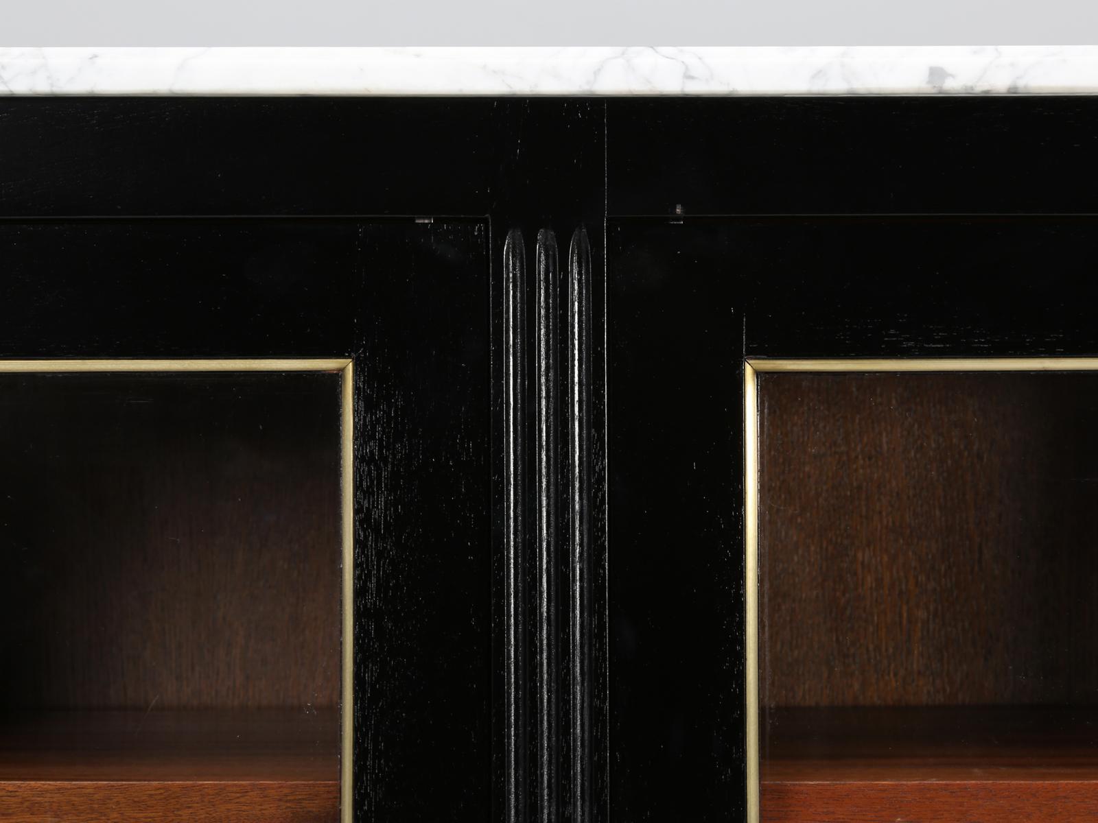 Mid-20th Century French Louis XVI Style Ebonized Bibliotheque, or Bookcase