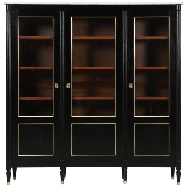 French Louis Xvi Style Ebonized Bibliotheque Or Bookcase At 1stdibs