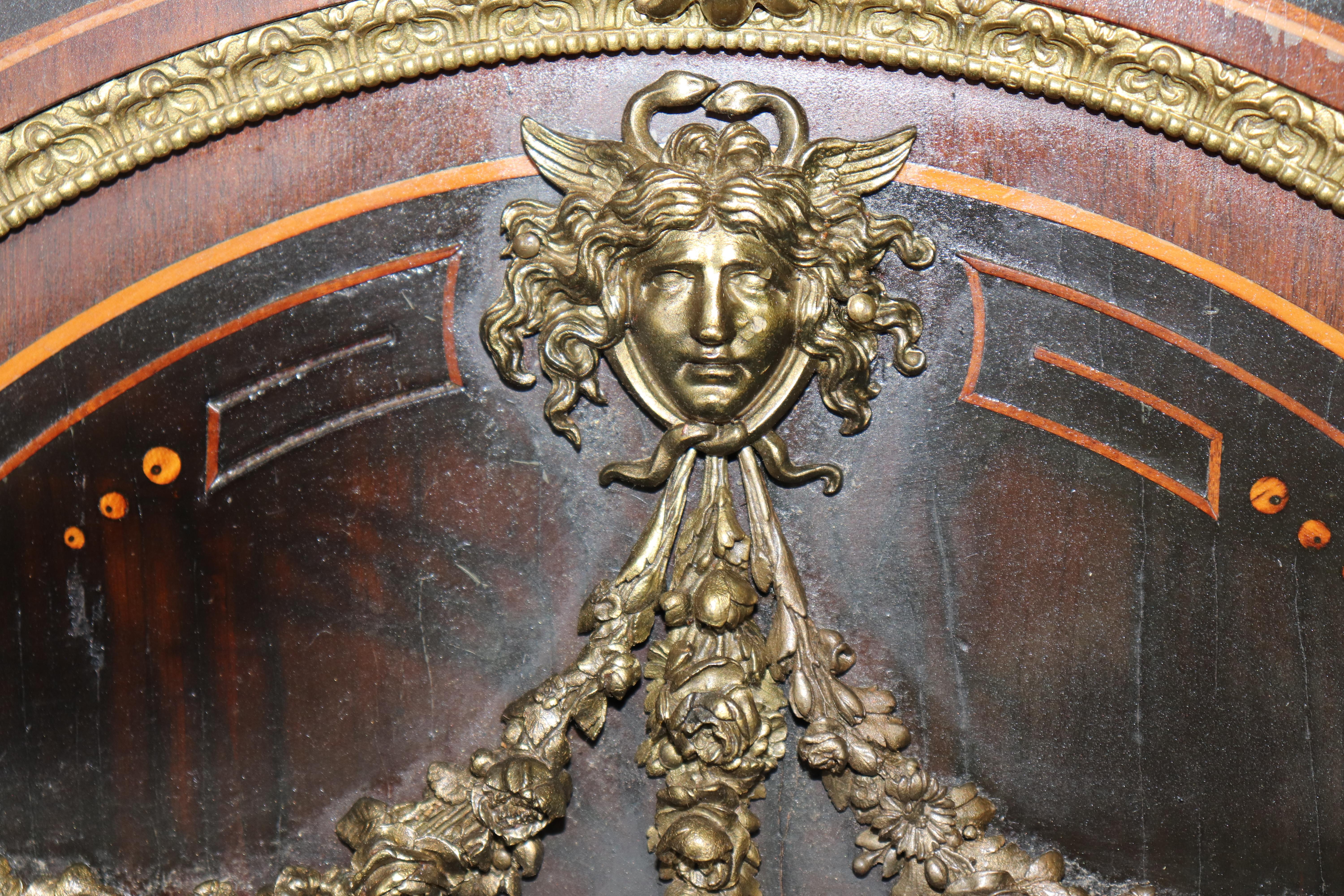 Cabinet de style Louis XVI en bronze et ébonite avec plaques de porcelaine Att Roulin en vente 7