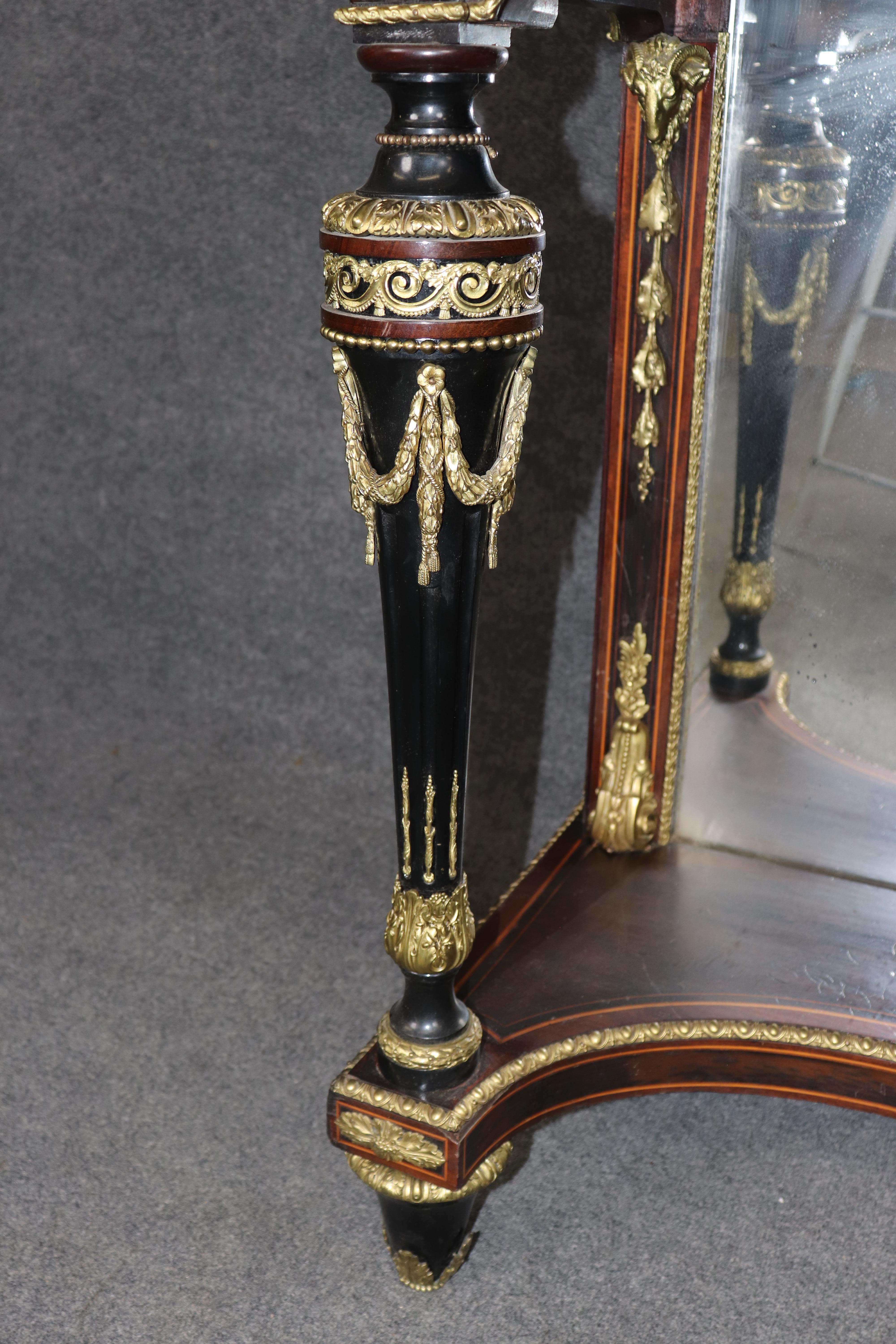 Cabinet de style Louis XVI en bronze et ébonite avec plaques de porcelaine Att Roulin en vente 13