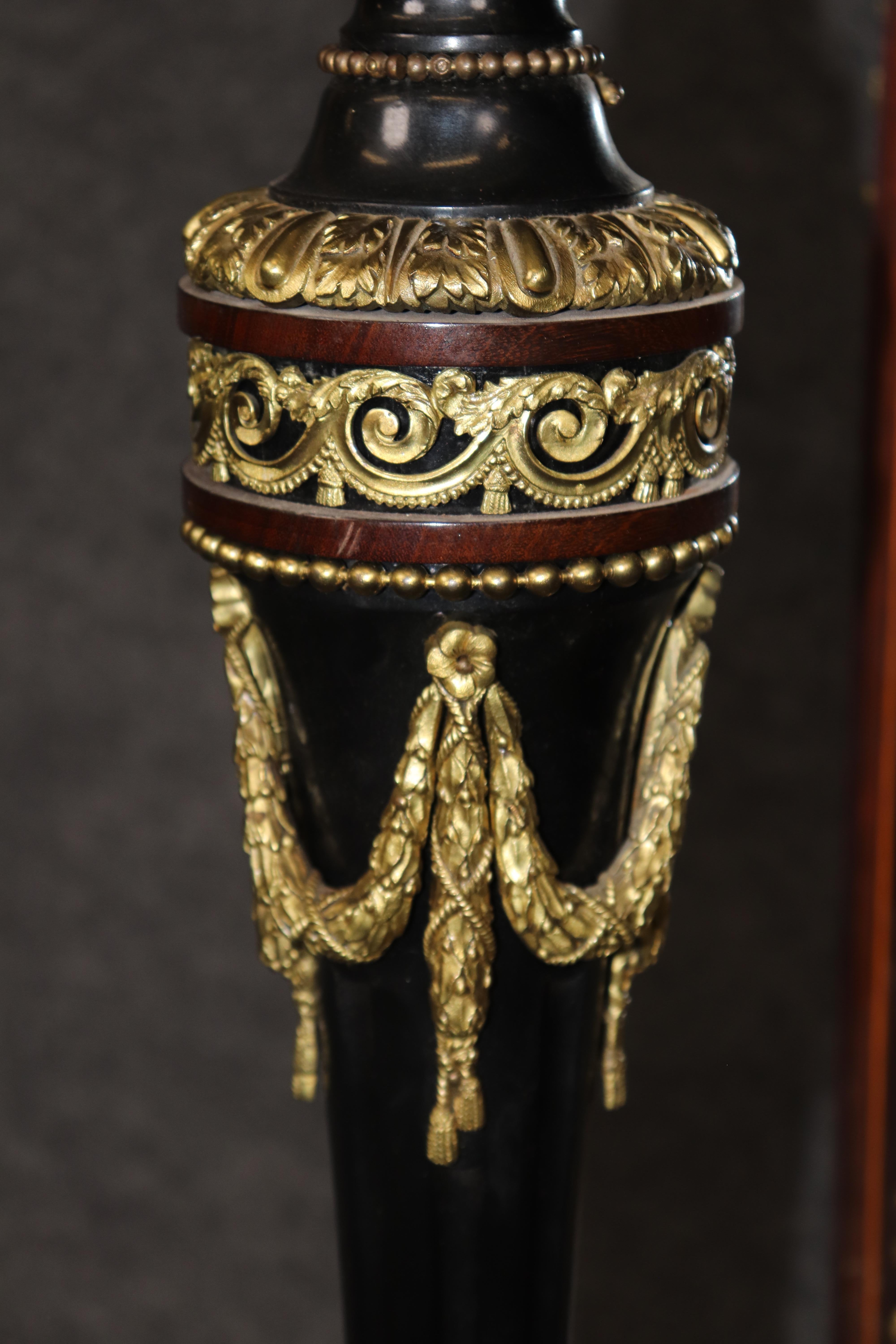 Cabinet de style Louis XVI en bronze et ébonite avec plaques de porcelaine Att Roulin en vente 14