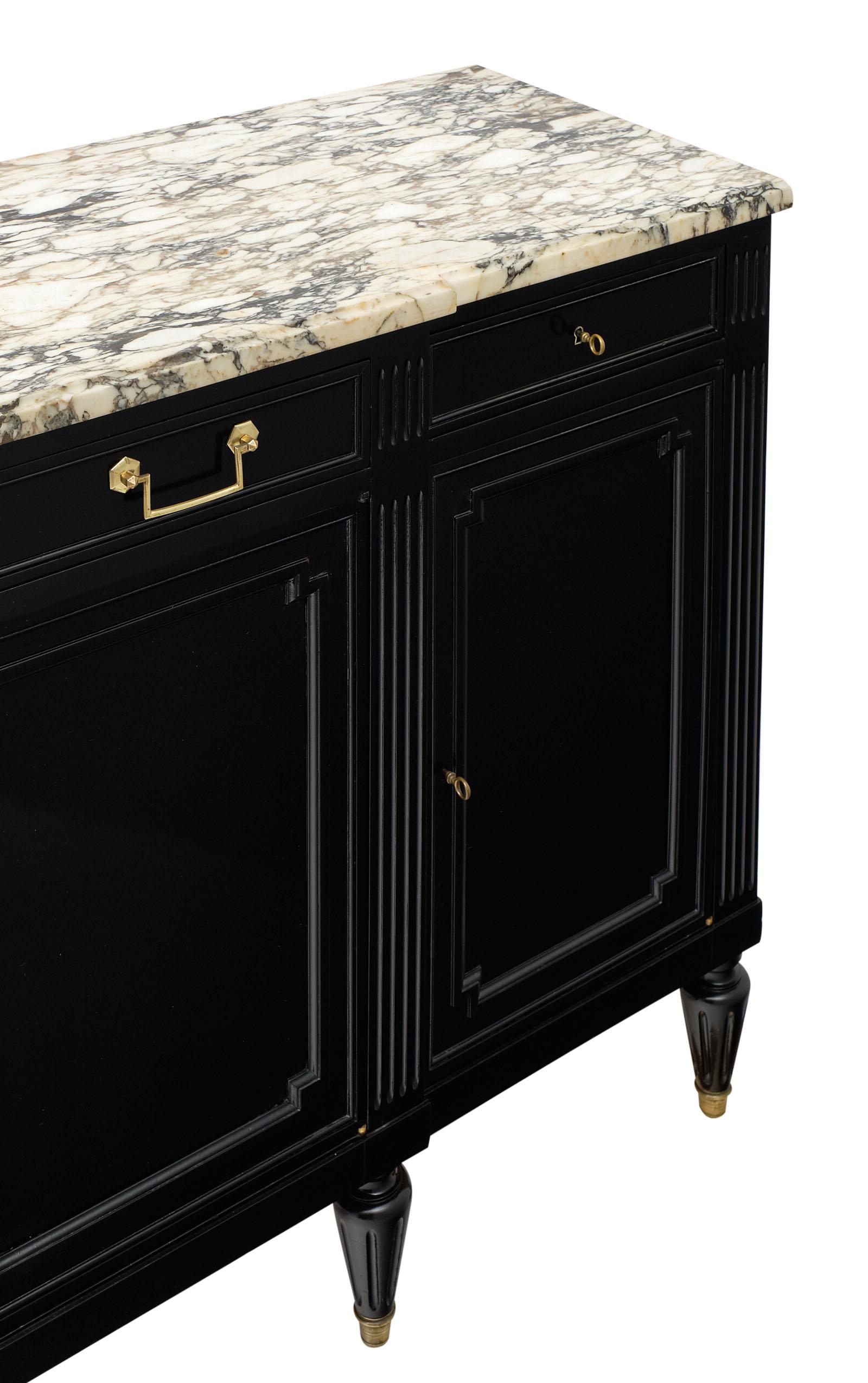 Early 20th Century French Louis XVI Style Ebonized Buffet