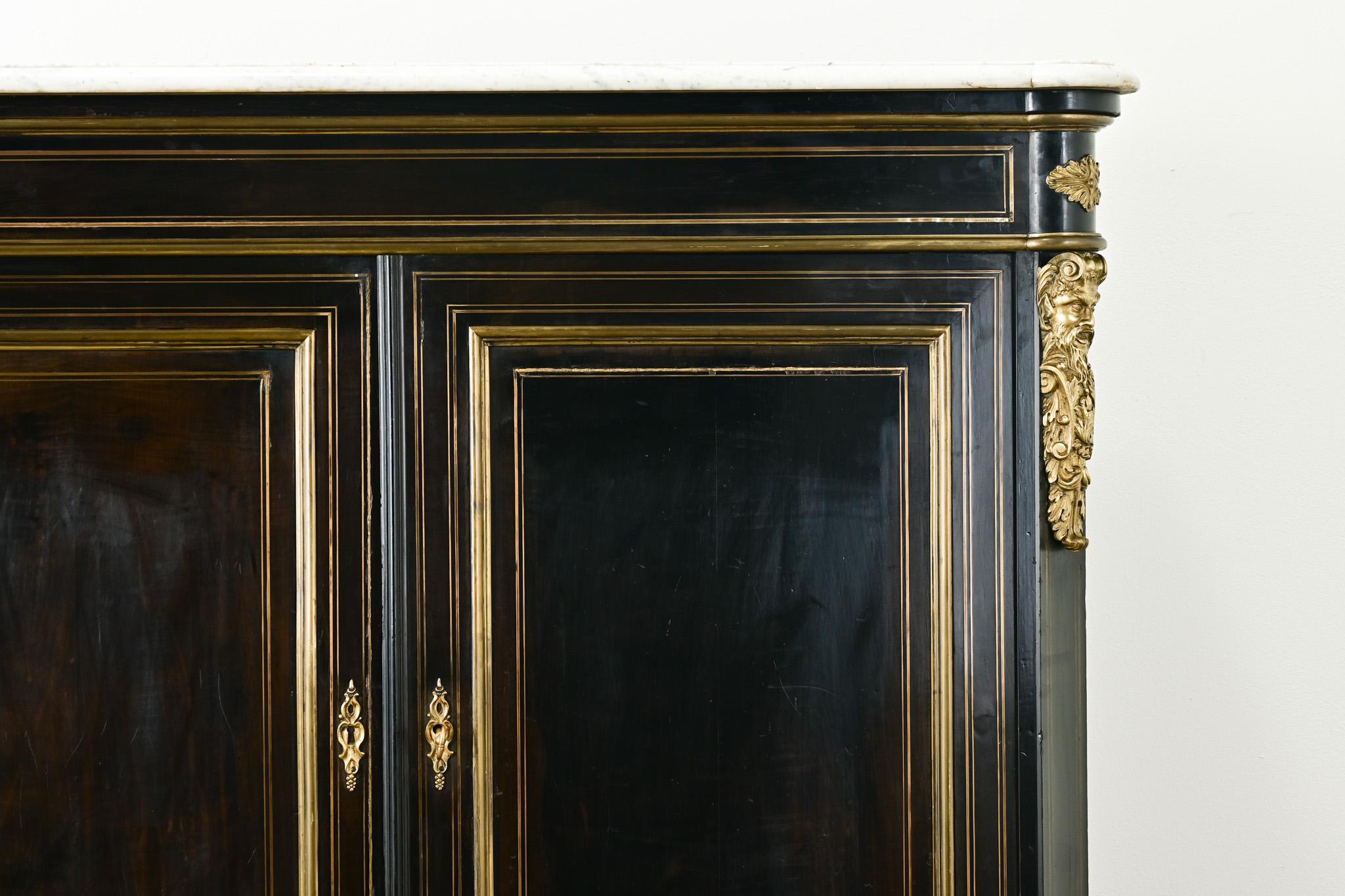 French Louis XVI Style Ebonized Buffet In Good Condition For Sale In Baton Rouge, LA