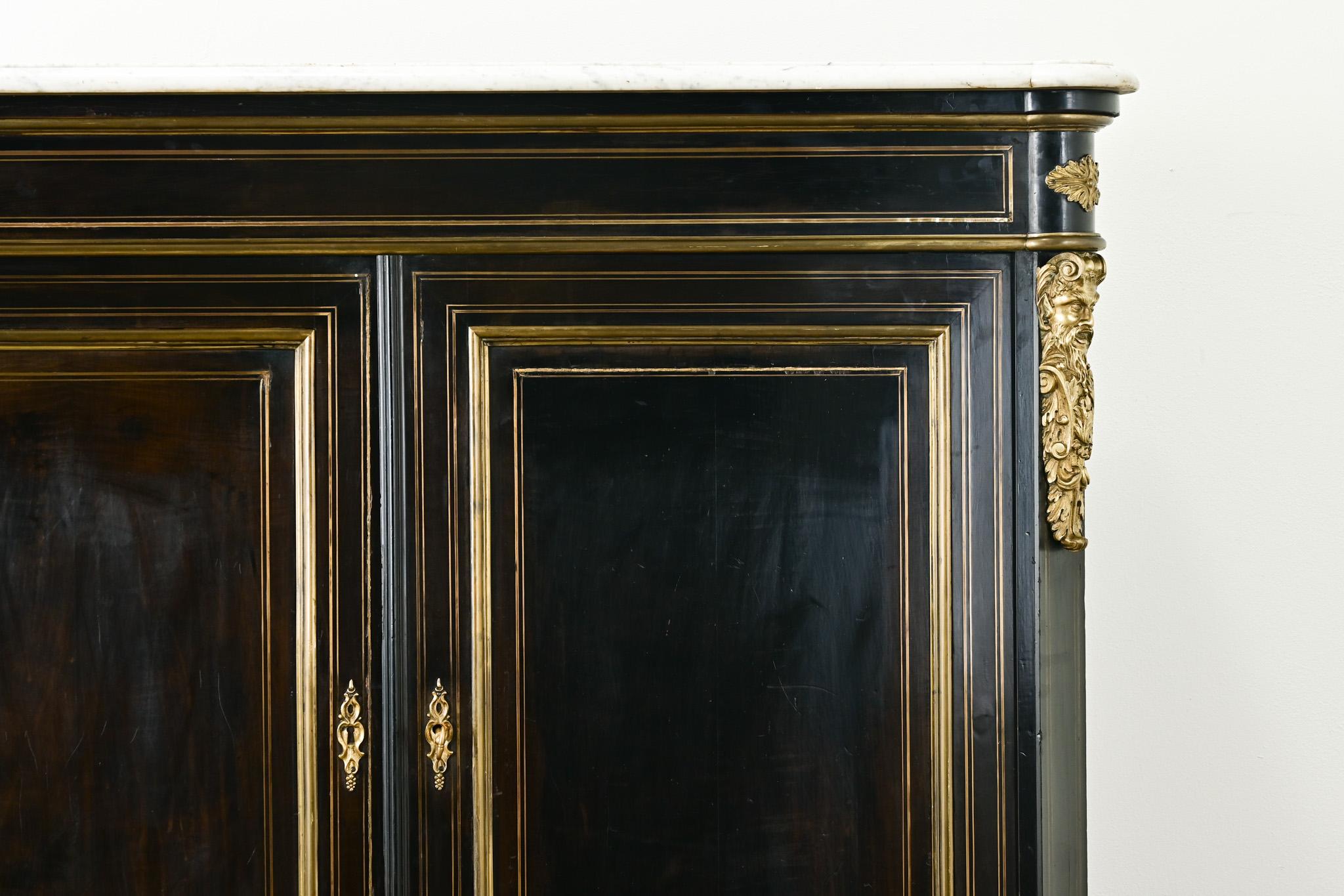 French Louis XVI Style Ebonized Buffet In Good Condition In Baton Rouge, LA