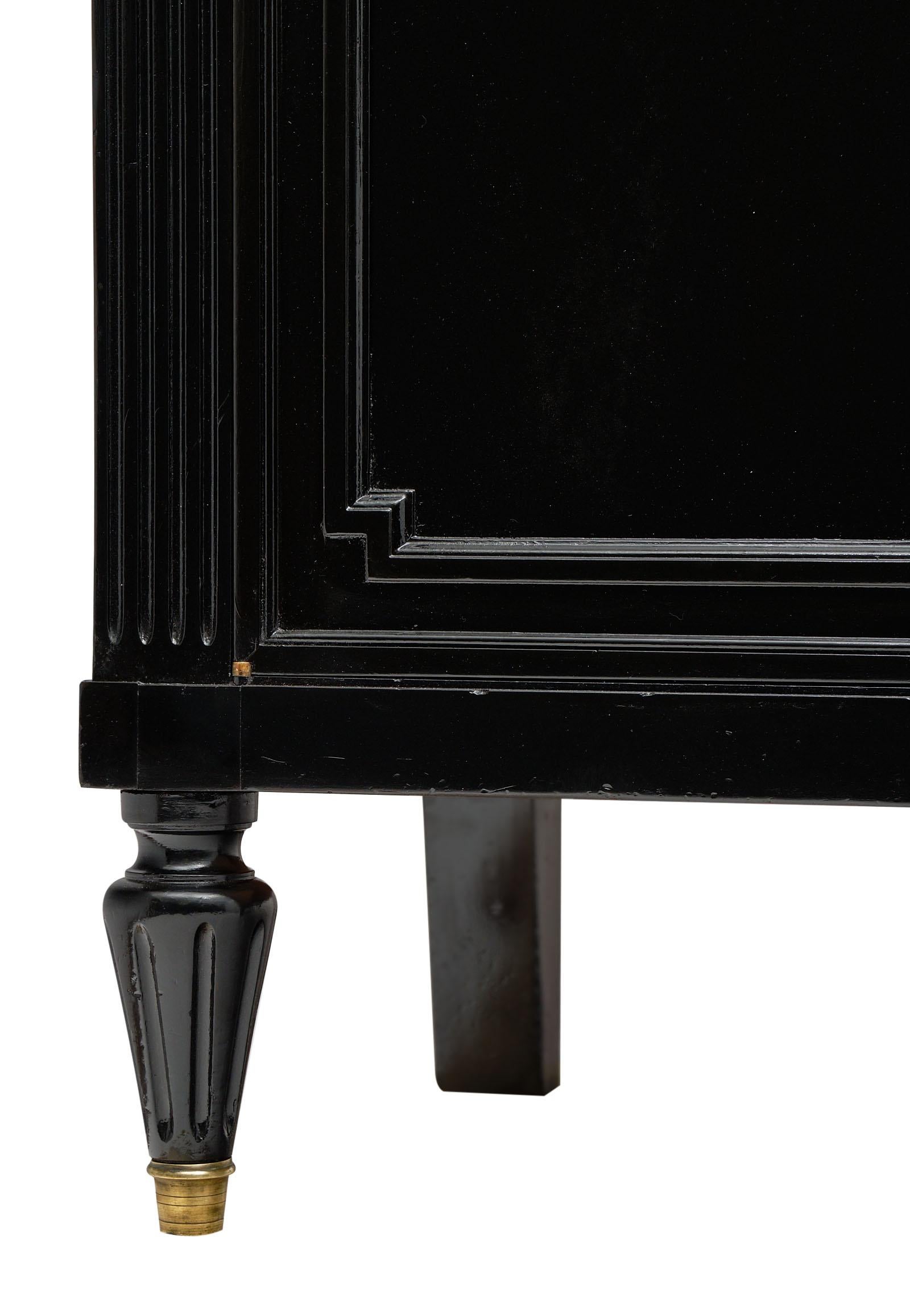 Brass French Louis XVI Style Ebonized Buffet
