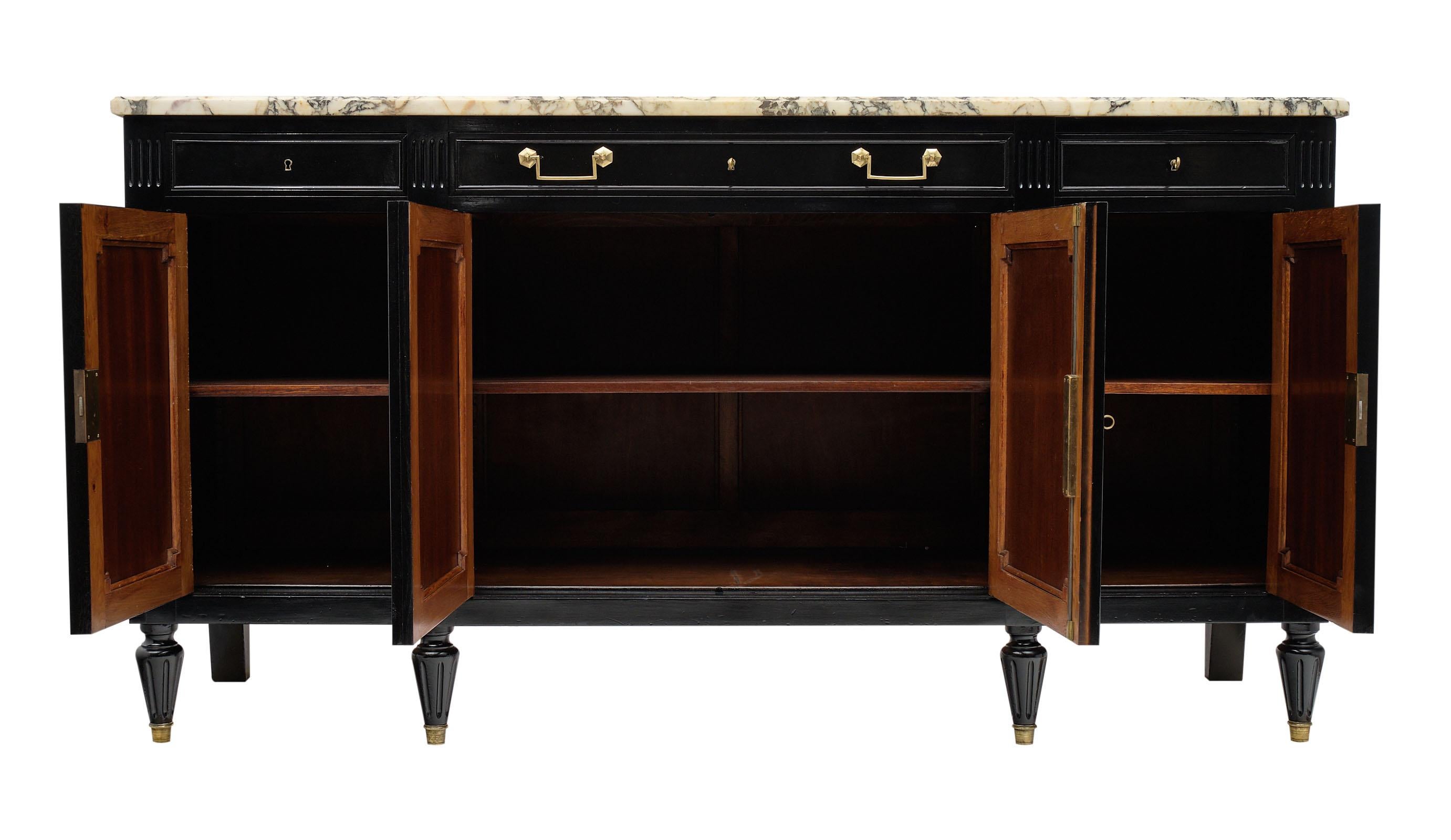 French Louis XVI Style Ebonized Buffet 1