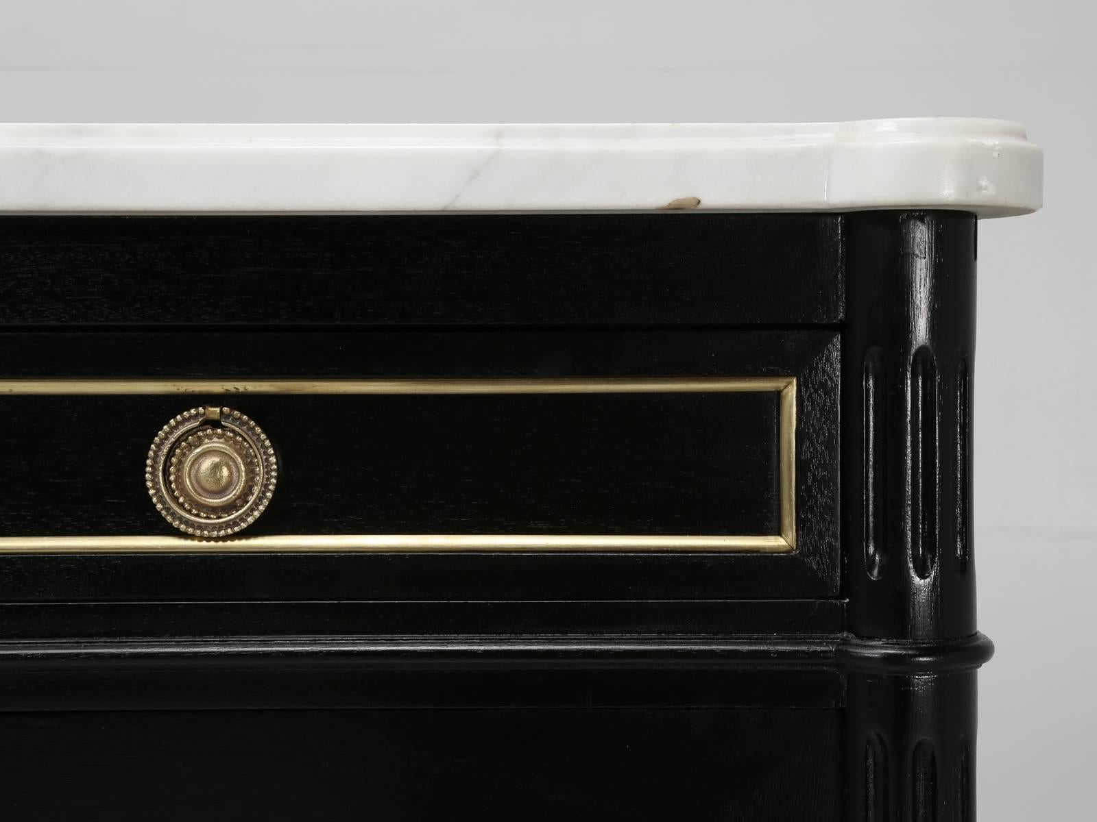French Louis XVI Style Ebonized Buffet, with Marble Top 3