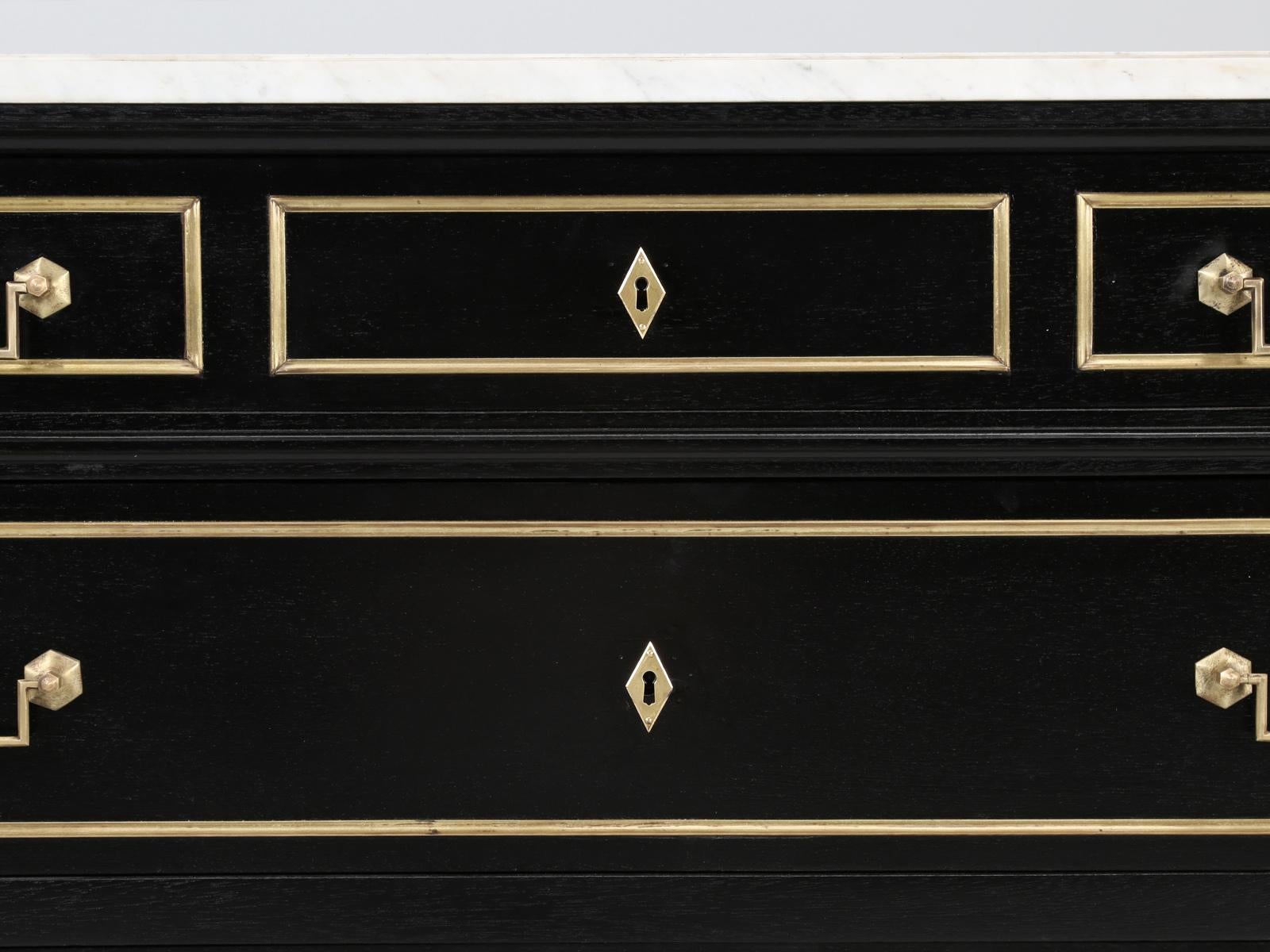 French Louis XVI Style Ebonized Commode, Dresser or Chest of Drawers 6