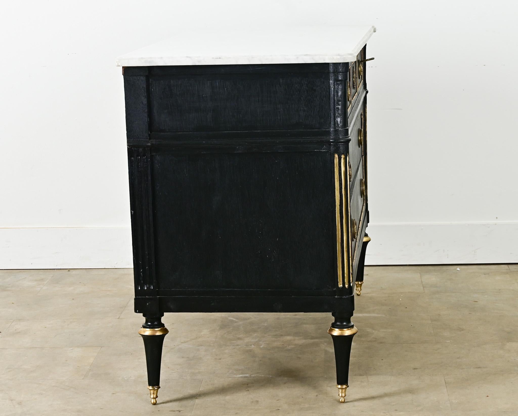 French Louis XVI Style Ebonized Commode 4