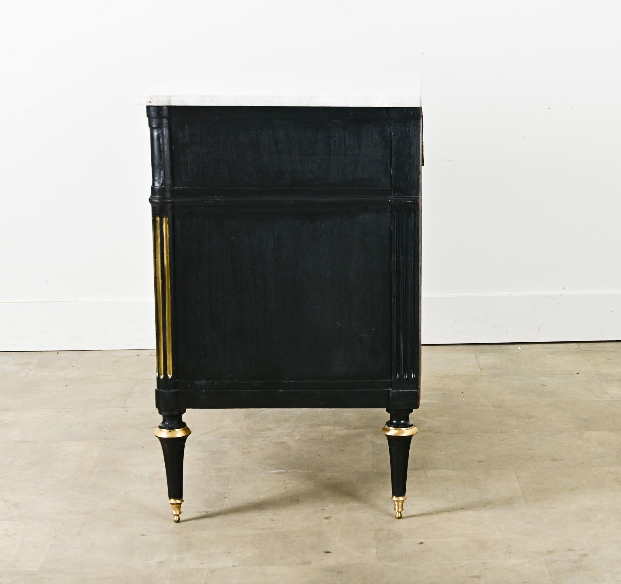 French Louis XVI Style Ebonized Commode 7