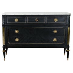 French Louis XVI Style Ebonized Commode