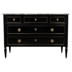 French Louis XVI Style Ebonized Finish Dresser