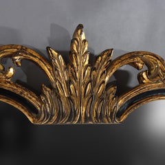 French Louis XVI Style Ebonized & Gilt Arch Form Wall Mirror 20thC