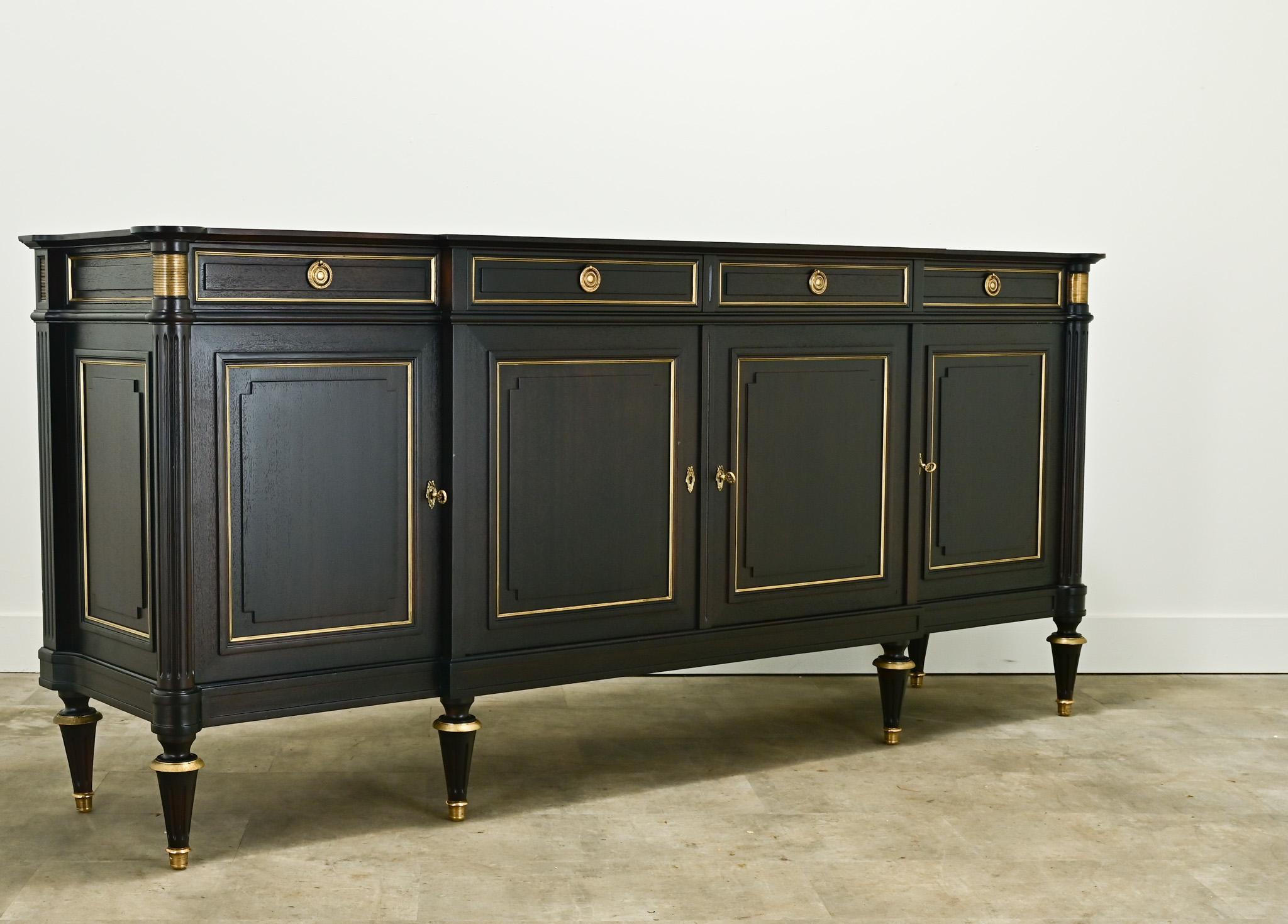 French Louis XVI Style Ebonized Mahogany Enfilade For Sale 2