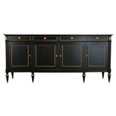 Antique French Louis XVI Style Ebonized Mahogany Enfilade