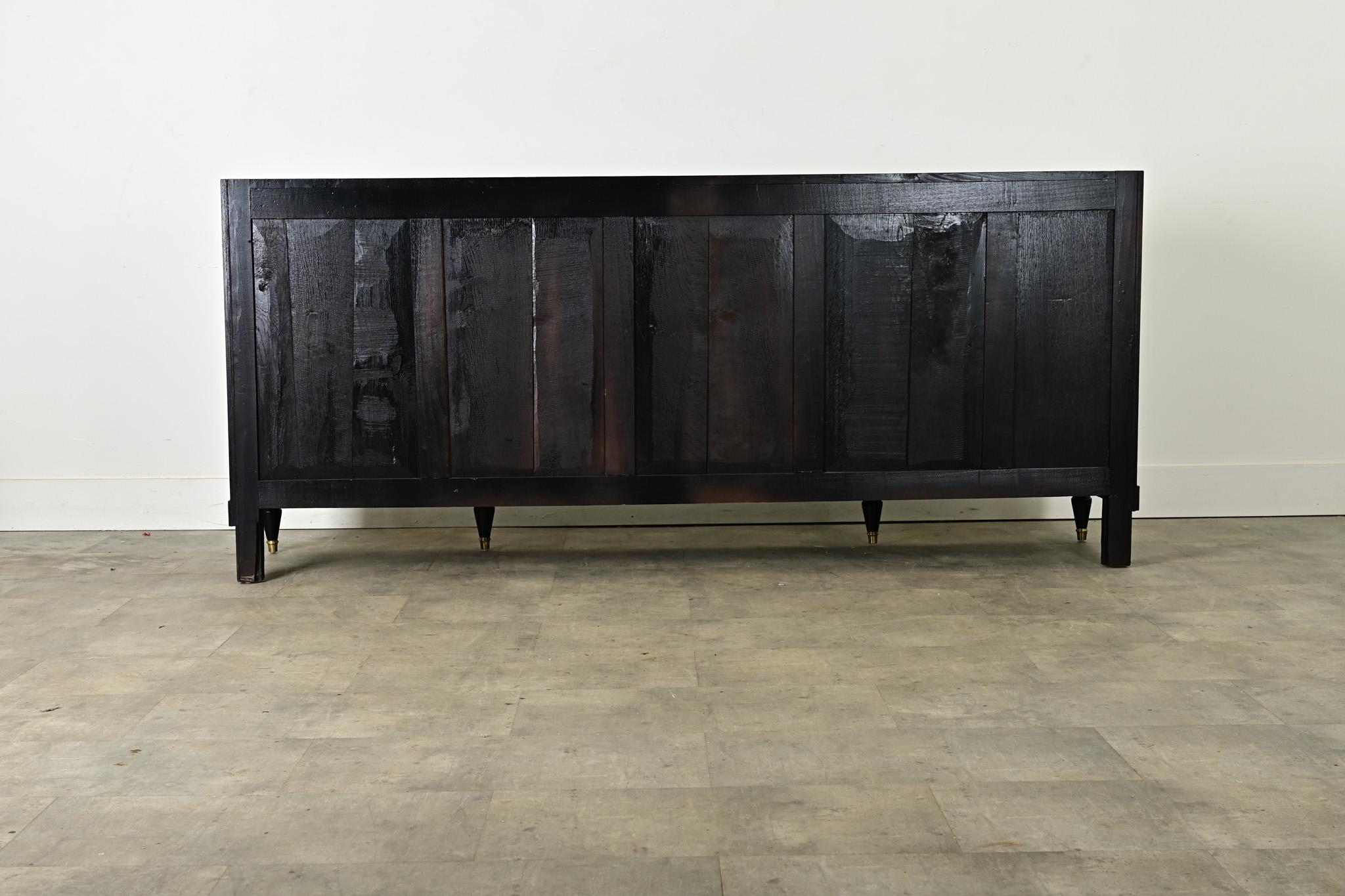 Französische Enfilade im Louis-XVI.-Stil, ebonisiert und aus Marmor im Angebot 11