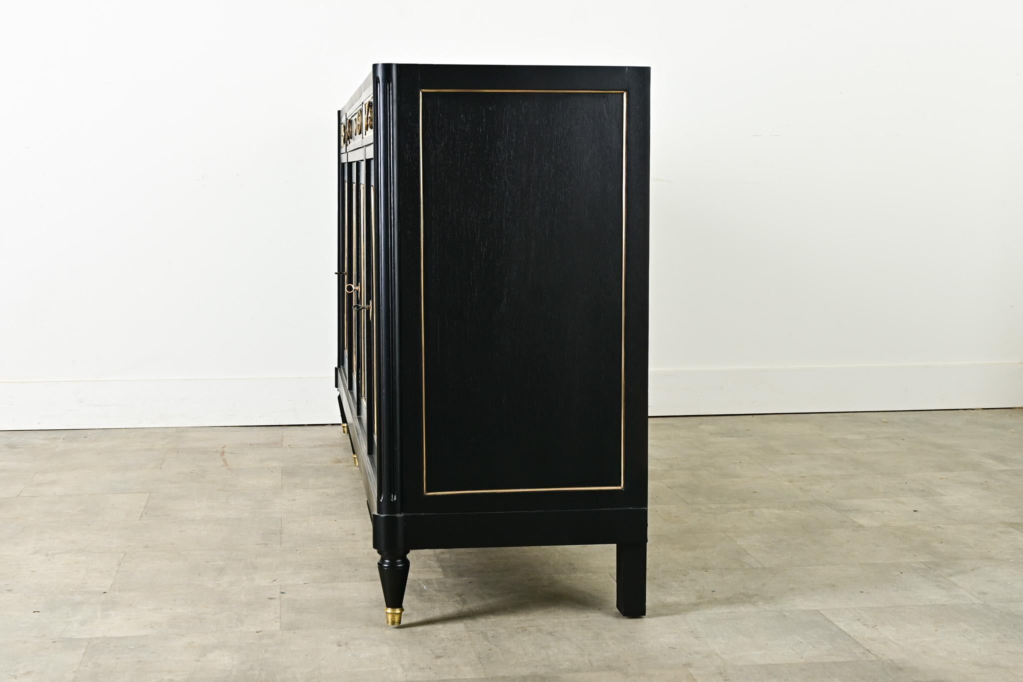 Französische Enfilade im Louis-XVI.-Stil, ebonisiert und aus Marmor im Angebot 12