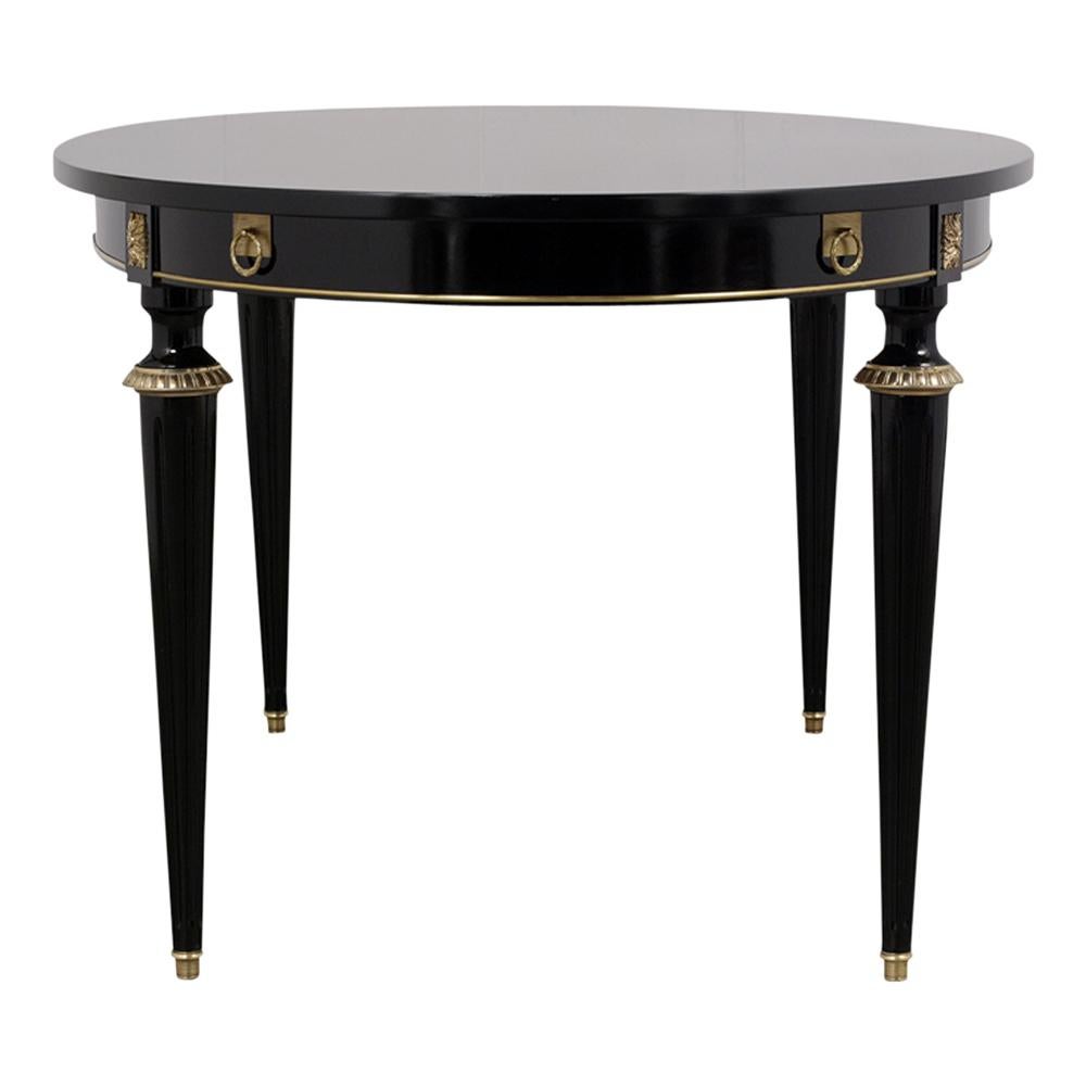 French Louis XVI Style Ebonized Oval Dining Table 2