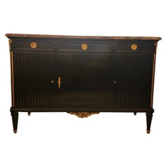 French Louis XVI Style Ebonized Sideboard