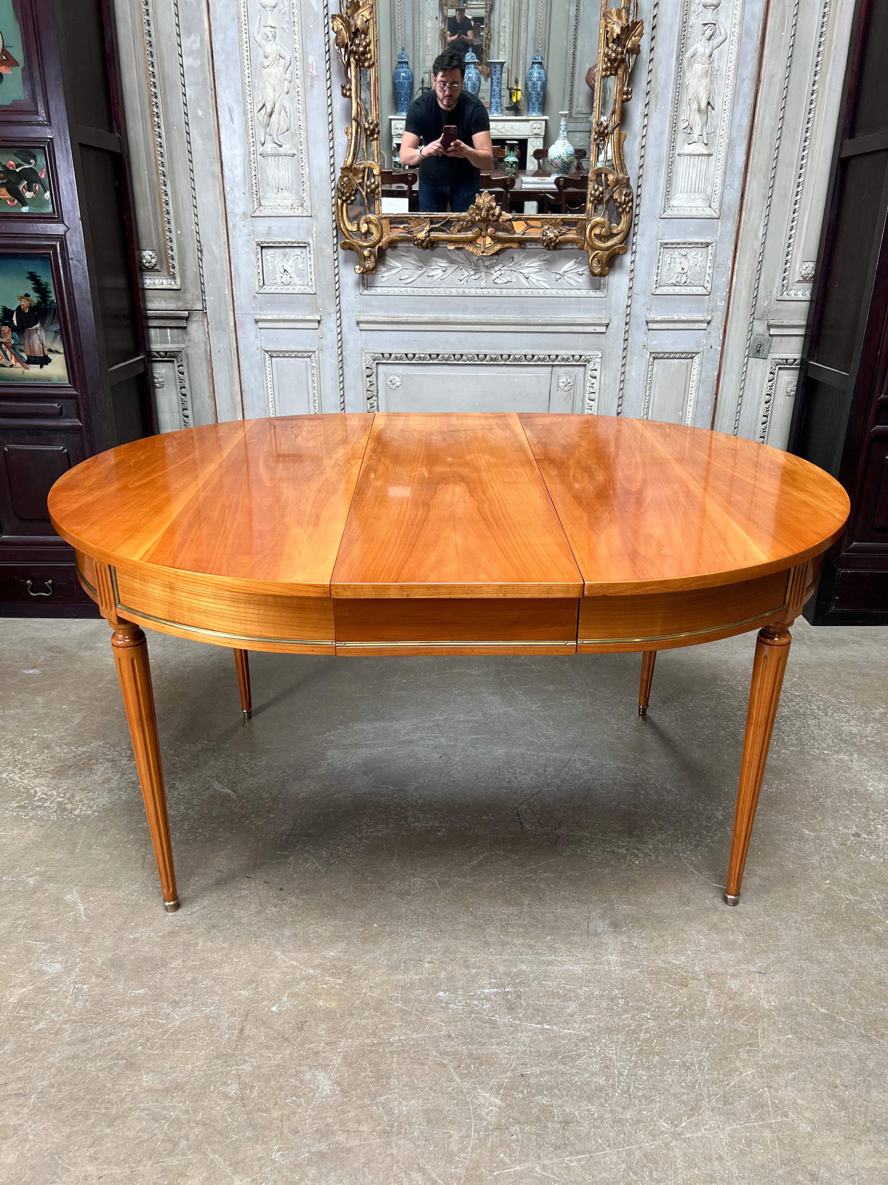 French Louis XVI Style Extension Cherrywood Dining Table 9