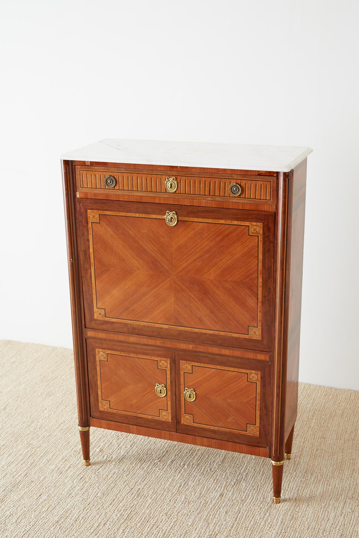 French Louis XVI Style Fall-Front Secretaire Abattant 11