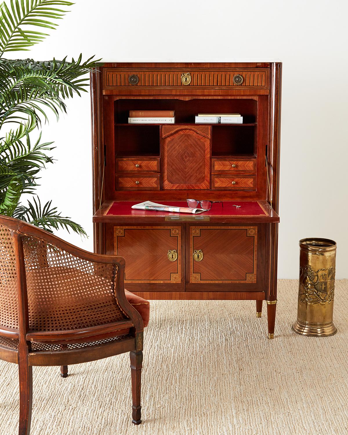 19th Century French Louis XVI Style Fall-Front Secretaire Abattant