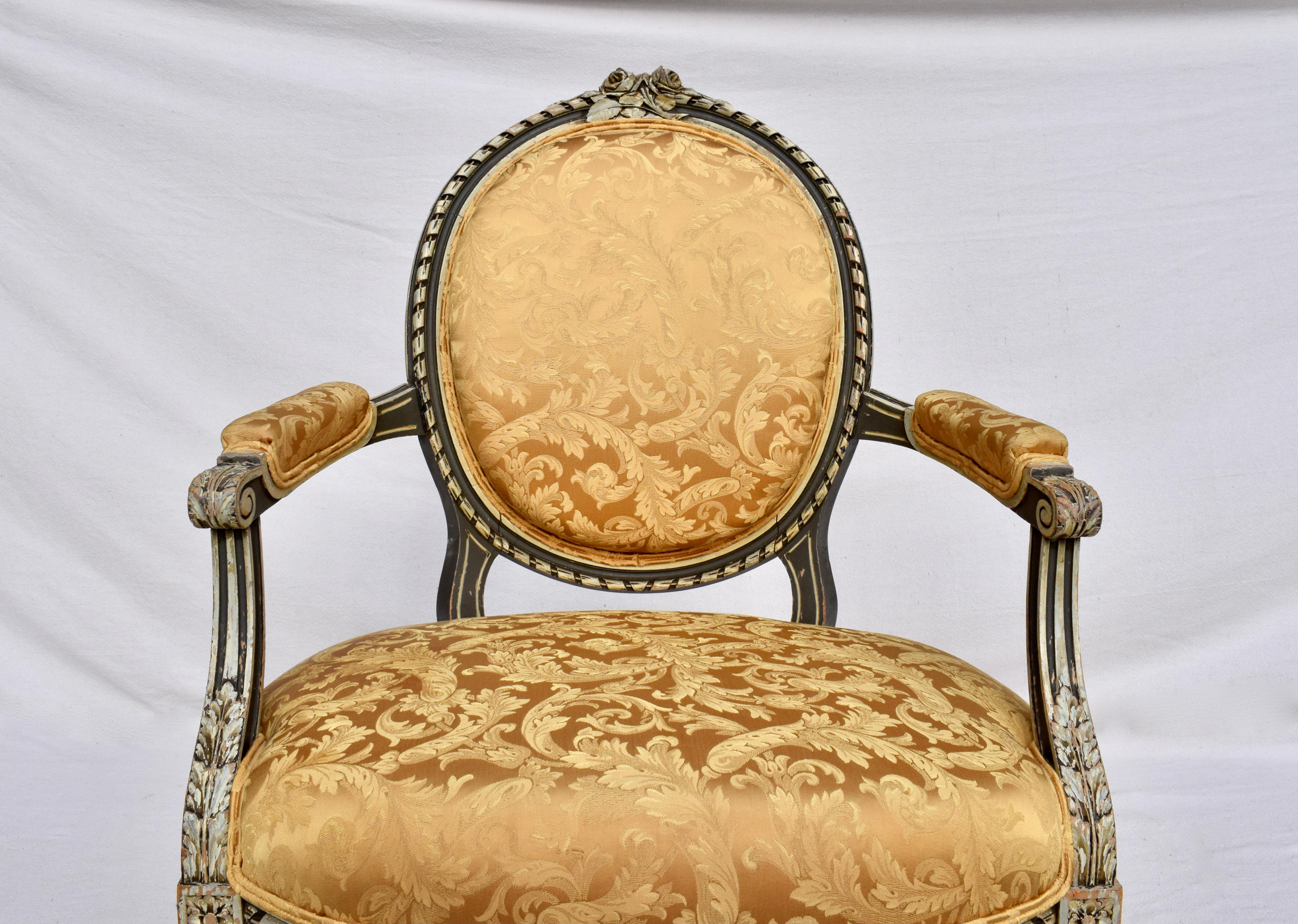 French Louis Xvi Style Fauteuils, Pair 3