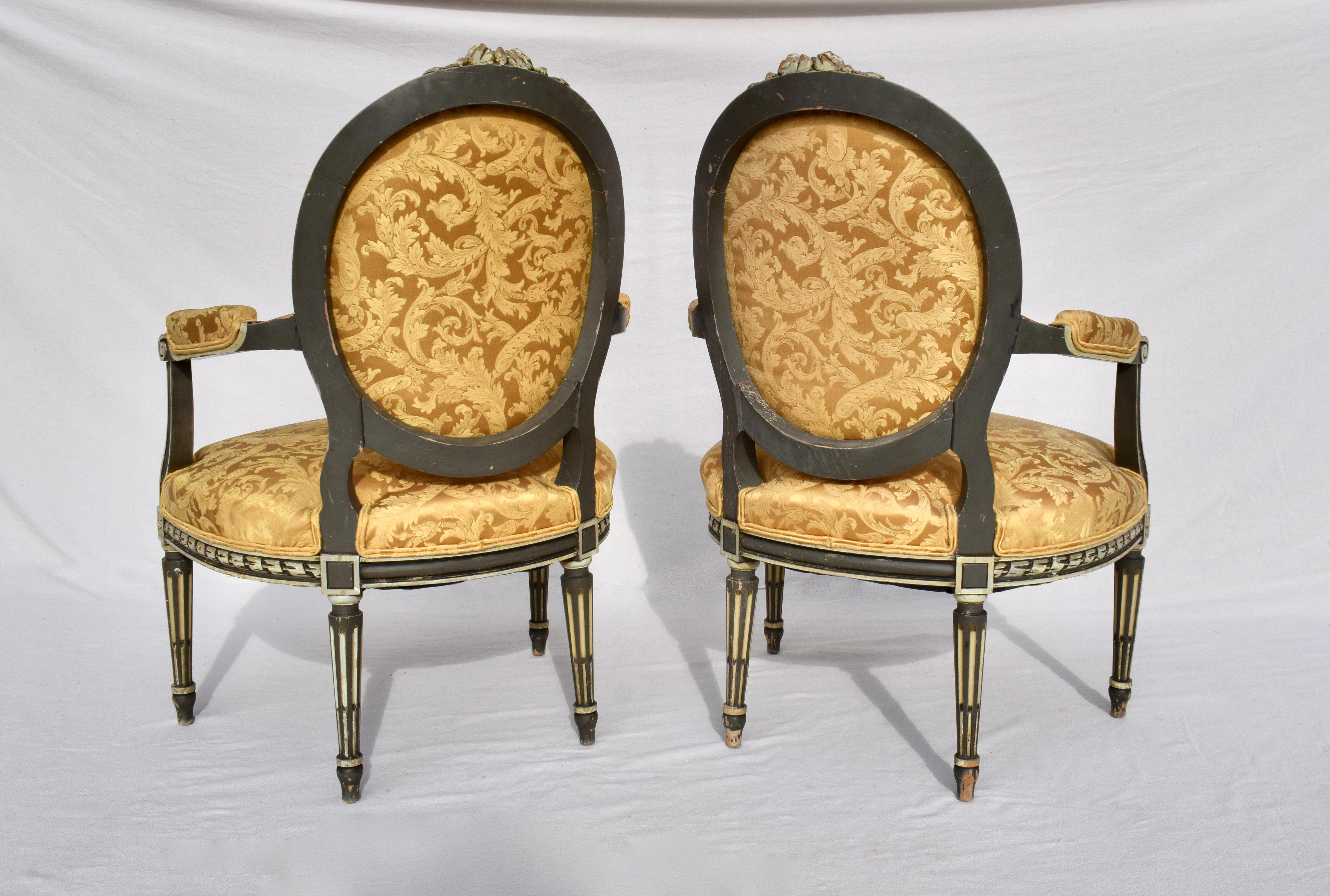 French Louis Xvi Style Fauteuils, Pair In Good Condition In Southampton, NJ