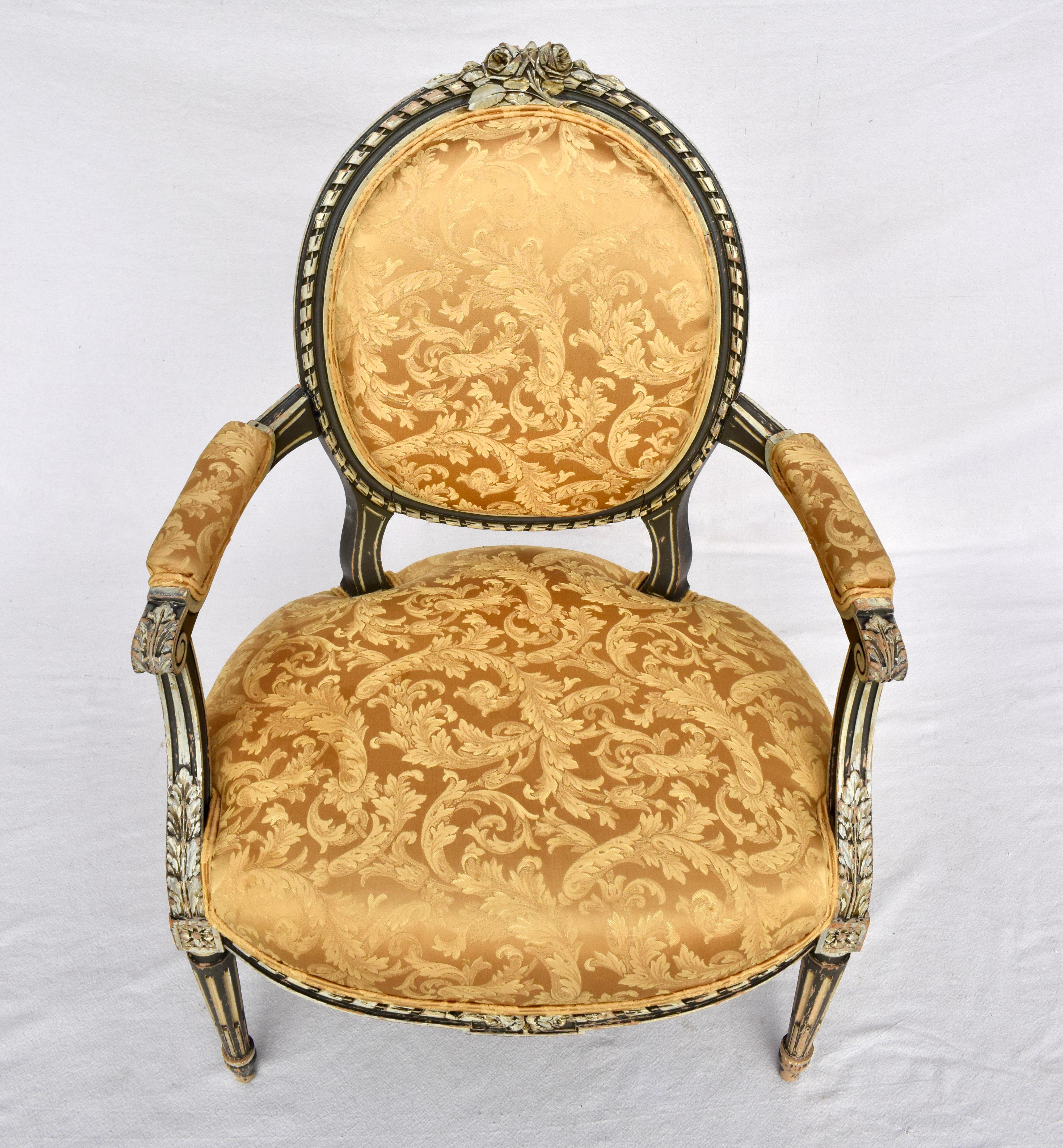 20th Century French Louis Xvi Style Fauteuils, Pair