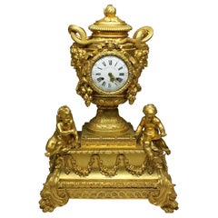 French Louis XVI Style Figural Gilt Bronze Mantel Clock - Étienne Le Noir, Paris