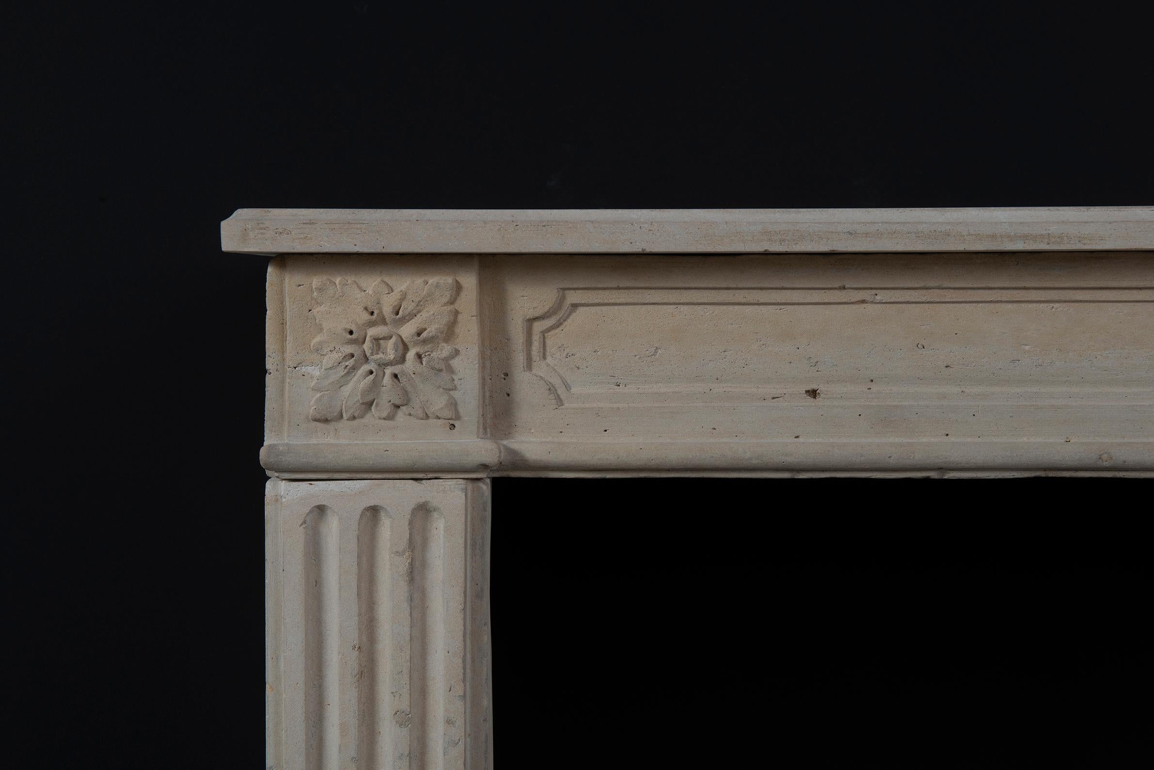French Louis XVI Style Fireplace Mantel, 19th Century For Sale 5