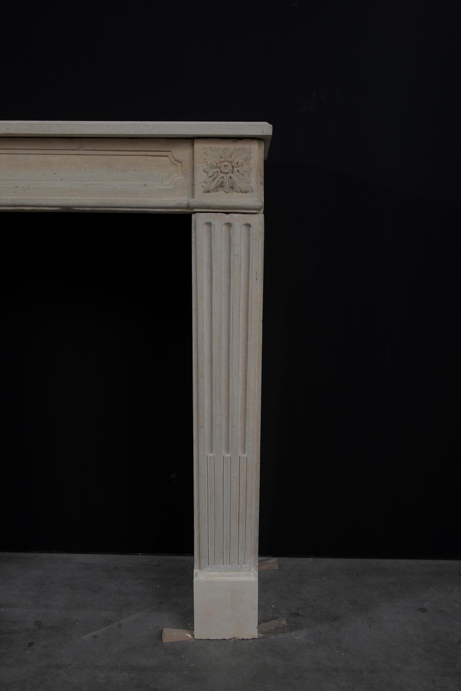 French Louis XVI Style Fireplace Mantel, 19th Century For Sale 6