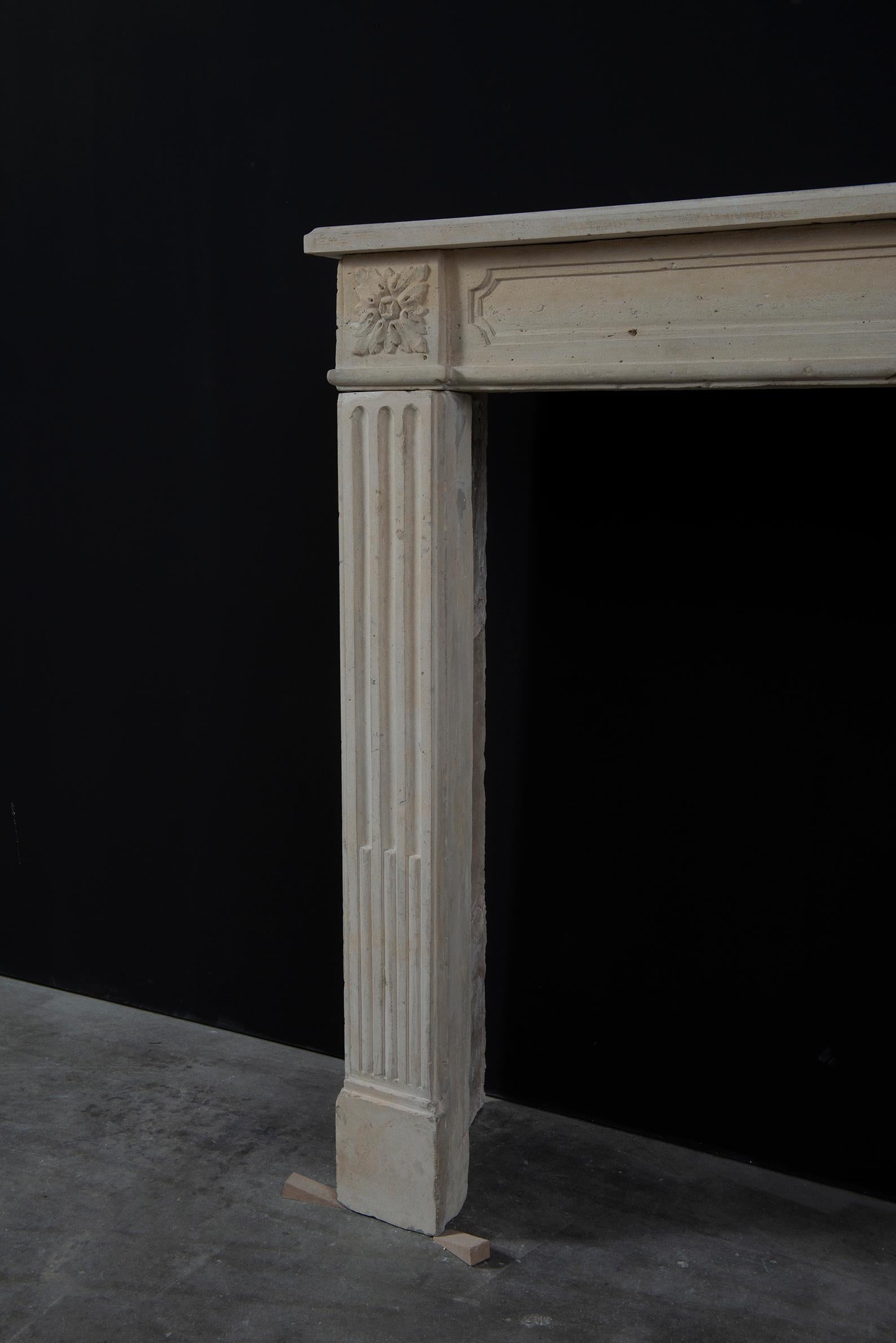 French Louis XVI Style Fireplace Mantel, 19th Century For Sale 7